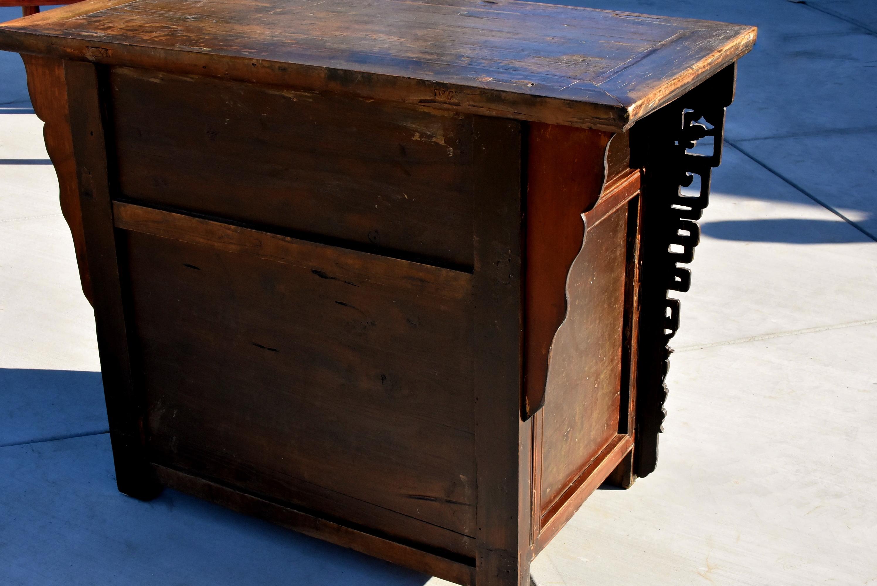 Antique Mongolian Chest Hand Painted and Carved 10