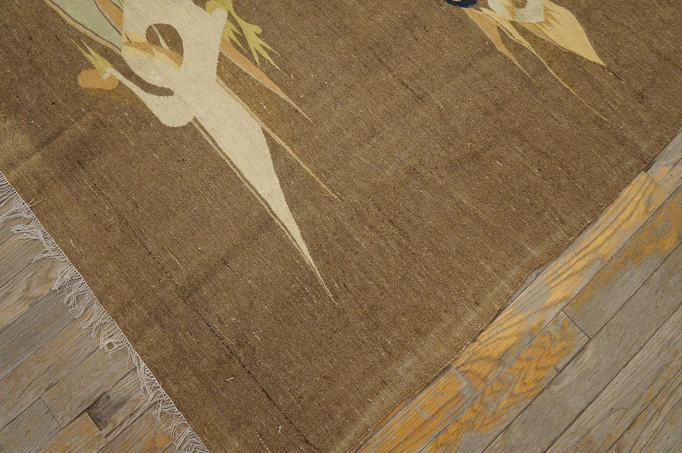 Hand-Woven Early 20th Century Chinese Gansu Flat Weave ( 4'6'' x 7'3'' - 138 x 220 )