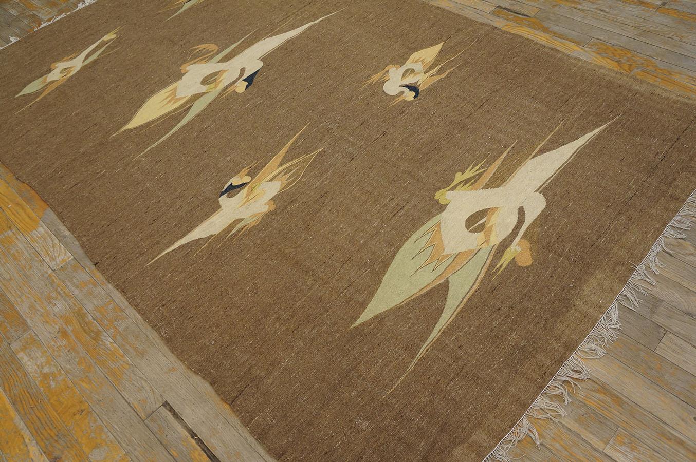 Early 20th Century Chinese Gansu Flat Weave ( 4'6'' x 7'3'' - 138 x 220 ) 1