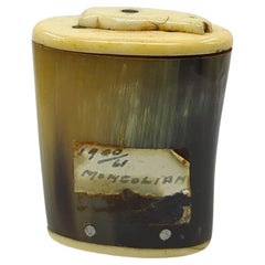 Antique Mongolian Snuff Bottle Swivel Stopper Late 19th Century