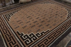 Antique Mongolian Rug in Brown With With Traditional Designs, From Rug & Kilim