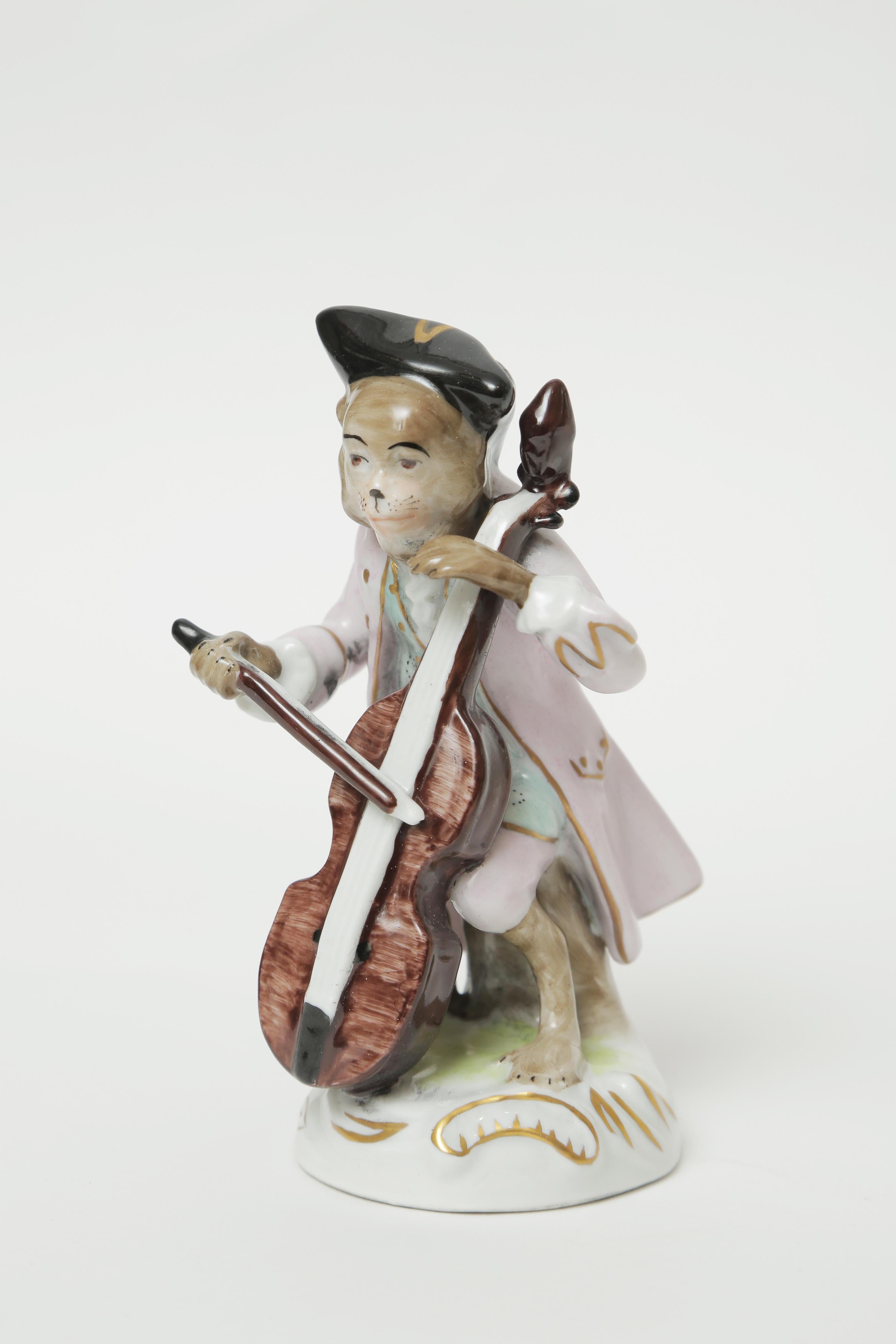 Early 20th Century Antique Monkey Band Orchestra by Dresden, Finely Hand Painted and Whimsical