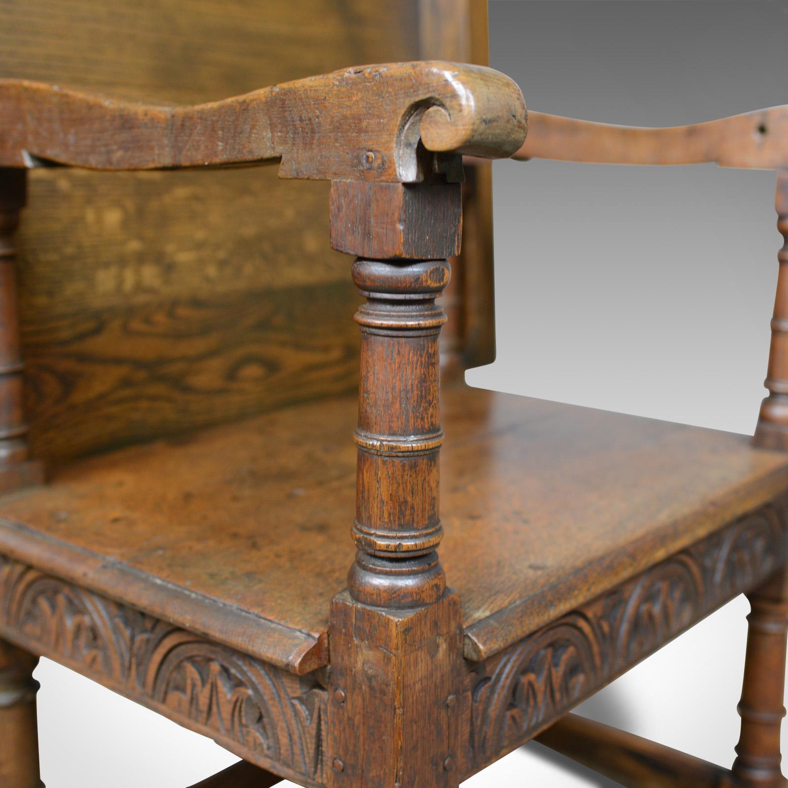 Antique Monk's Bench Metamorphic Table Chair English Oak, 18th Century and Later 2