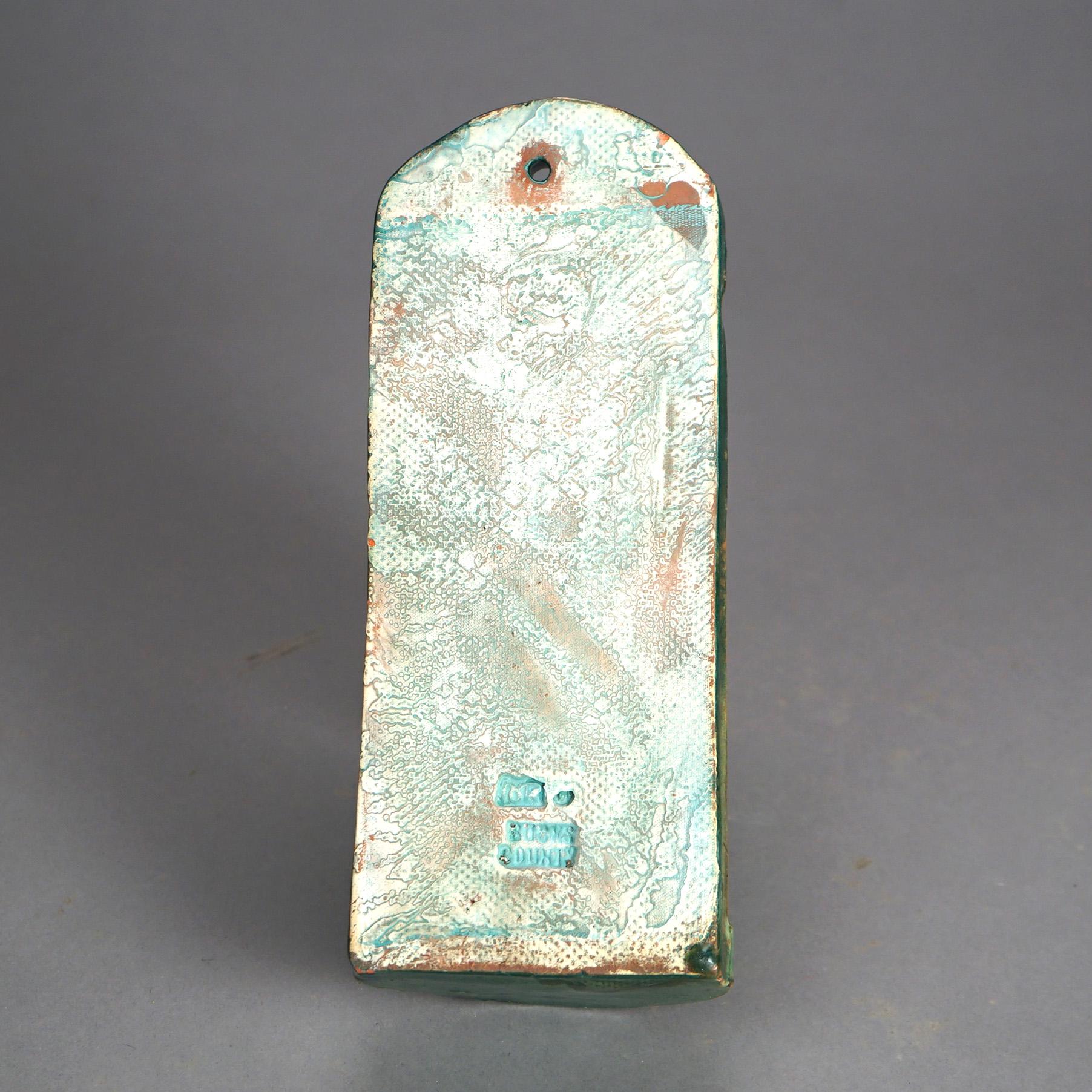 20th Century Antique Monmouth Pottery Slab Terra Cotta Candle Sconce, Bucks County, c1910 For Sale