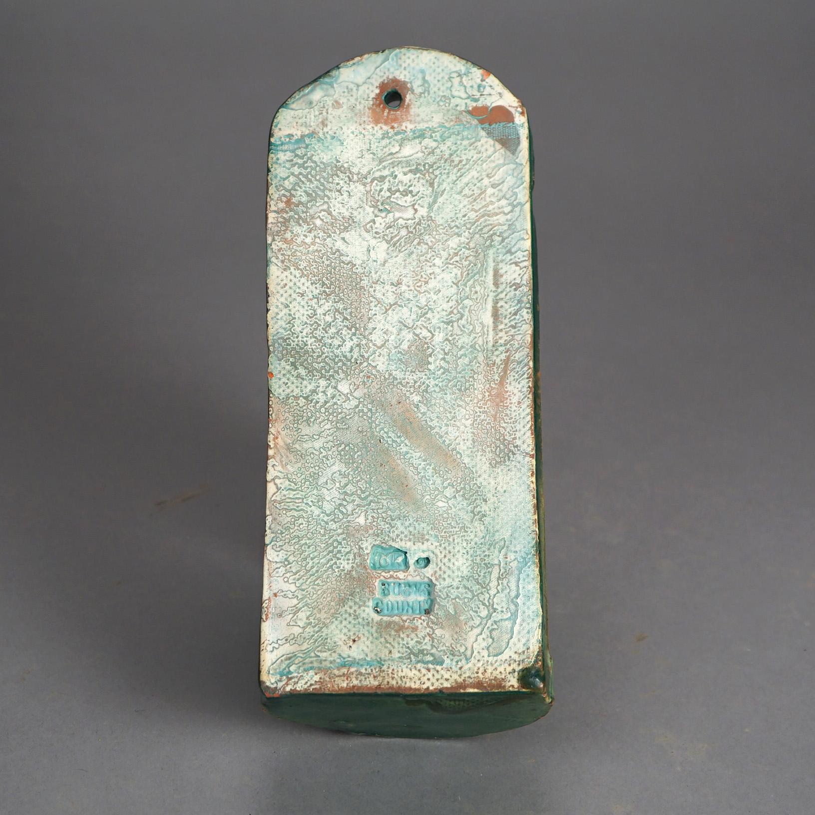 Antique Monmouth Pottery Slab Terra Cotta Candle Sconce, Bucks County, c1910 For Sale 1