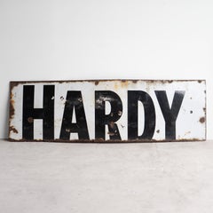Antique Monochrome 'Hardy' Enamel Shop/Advertising Sign, Early 20Th Century