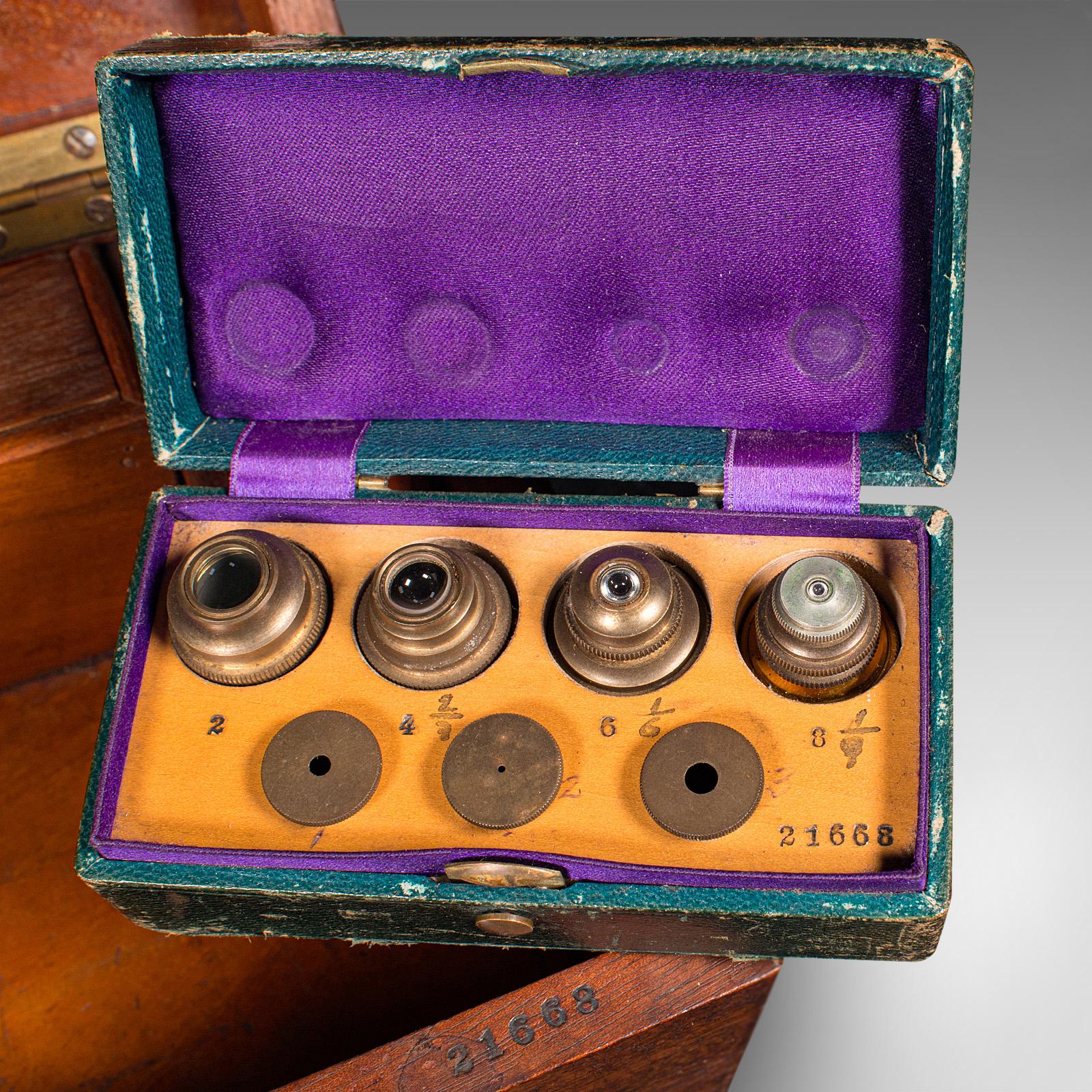 Antique Monocular Microscope, English Brass, Scientific Instrument, Victorian 4