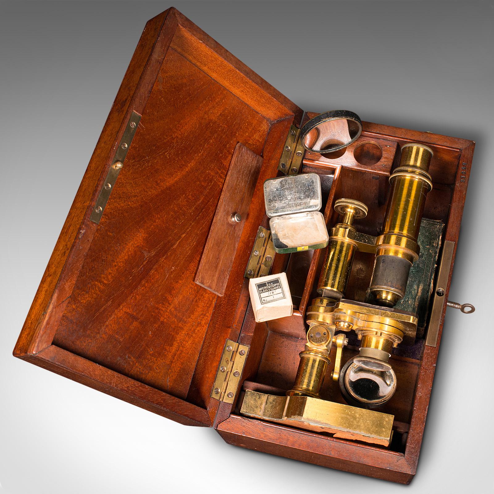 Antique Monocular Microscope, English Brass, Scientific Instrument, Victorian 5