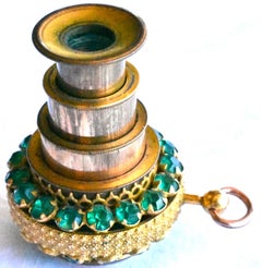 Antique Monocular Pendant with Green Pastes