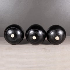 Antique Monogrammed Bone Inlaid English Lawn Balls c.1900