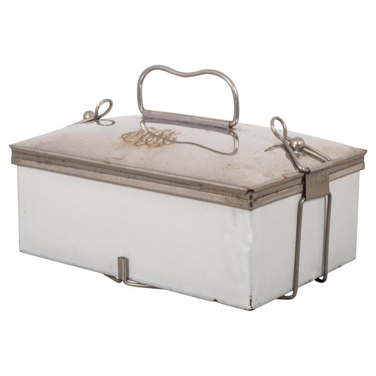 Antique Monogrammed Porcelain Food Storage Container Circa 1920