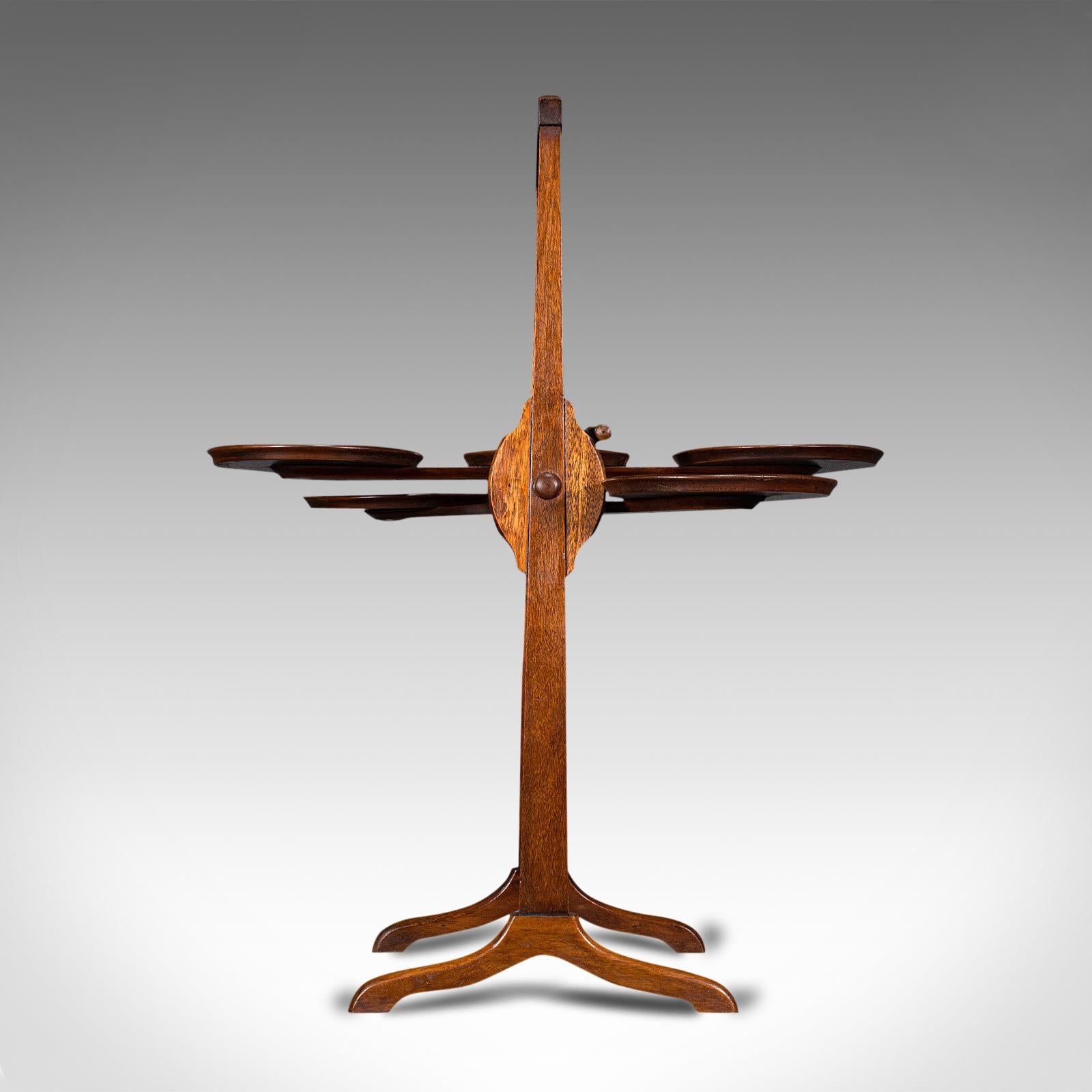 British Antique Monoplane Folding Cake Stand, Mahogany, Afternoon Tea, Table, Edwardian