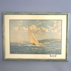 Antique Montague Dawson Clipper Ship Oversized Print, circa 1920