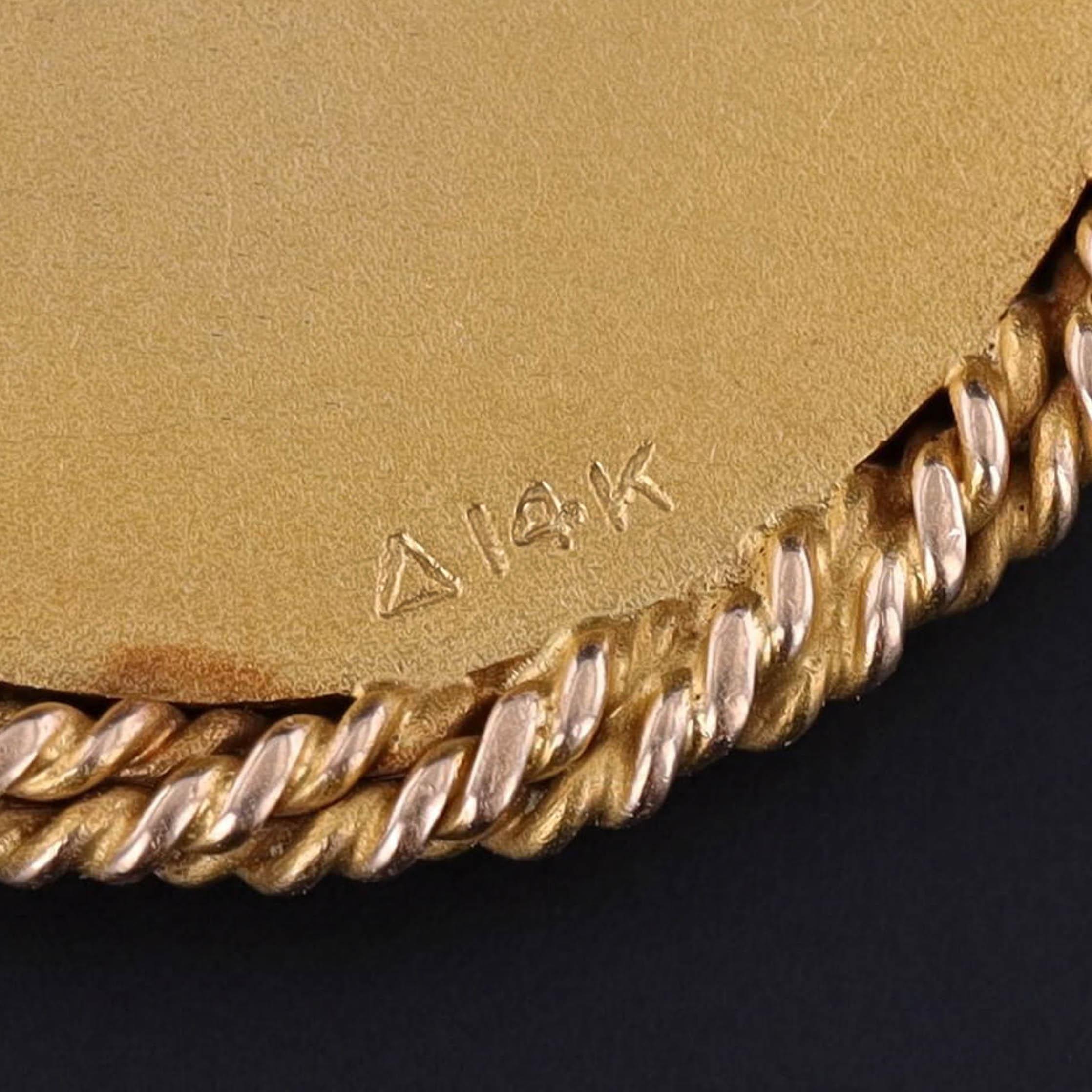 Women's Antique Montana Sunrise Pendant of 14k Gold For Sale