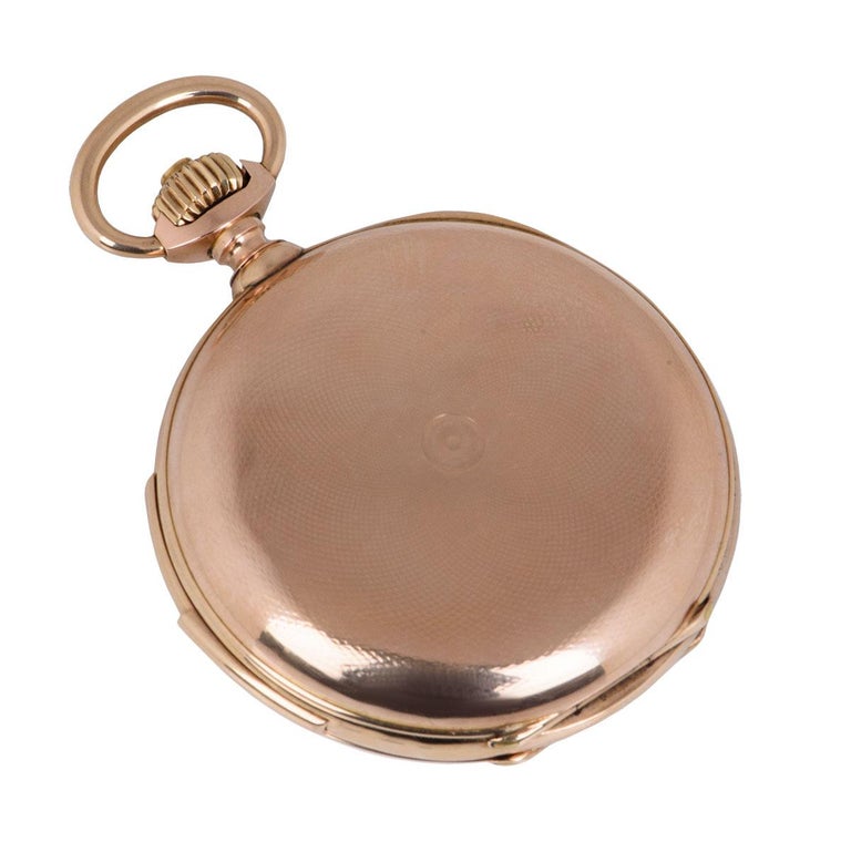 Antique Montandon Full Hunter Minute Repeater Pocket Watch Rose Gold 2