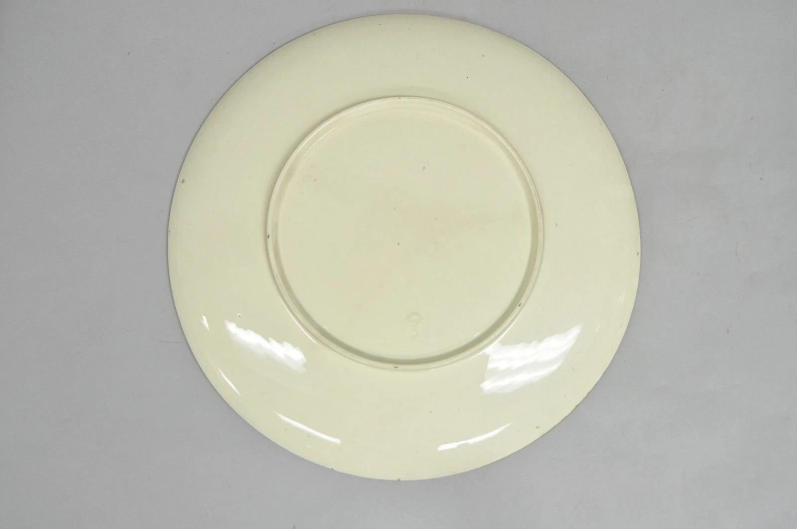 Antique Montereau B&Cie Faience French Porcelain Hand Painted Bird Charger Plate im Angebot 1