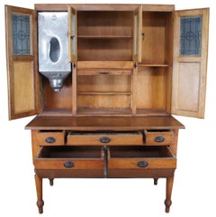 Antiker Montgomery Ward & Co Hoosier Küchenschrank aus Eiche Baker Country