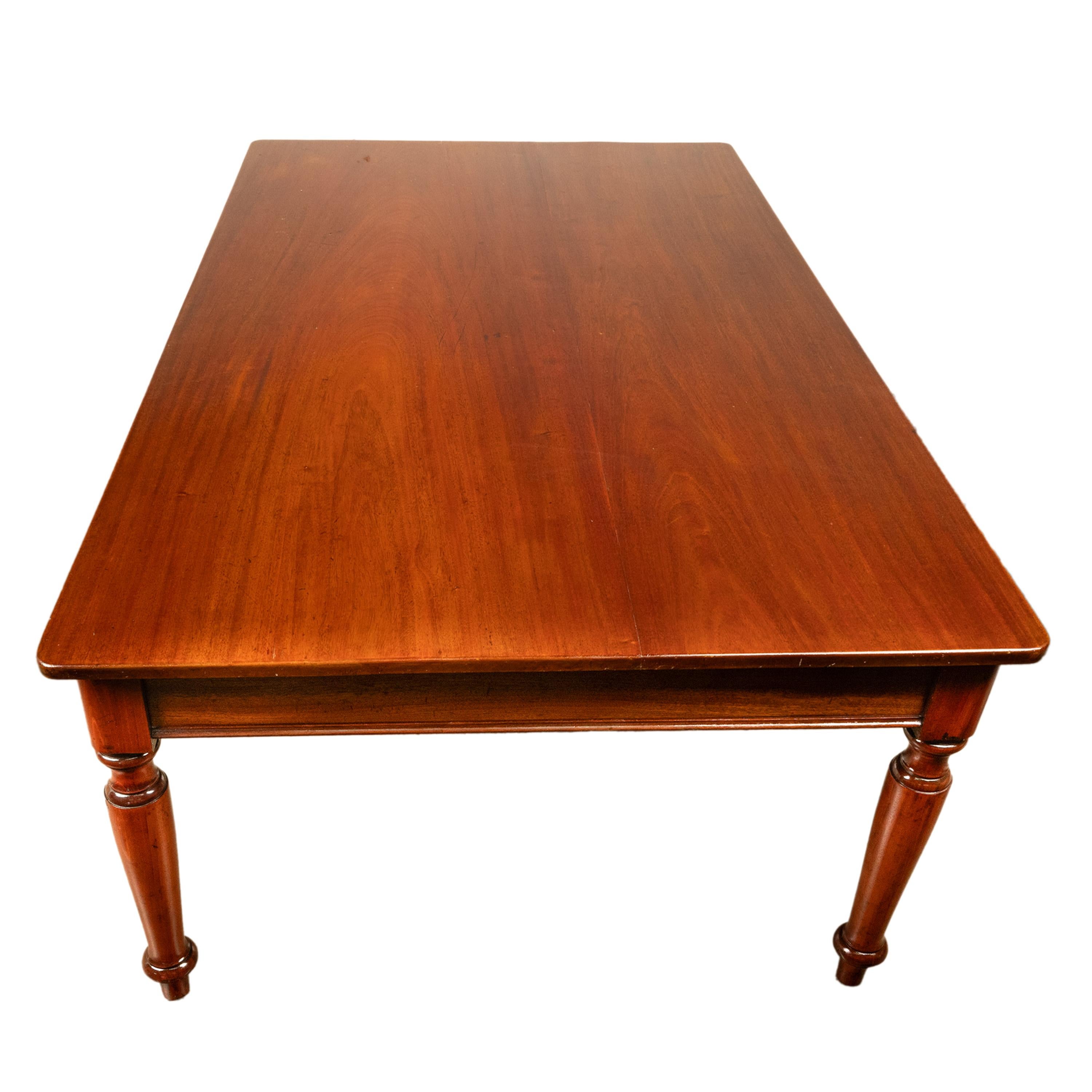 Antique Monumental 19th Century Mahogany Library Conference Dining Table 1860 For Sale 5
