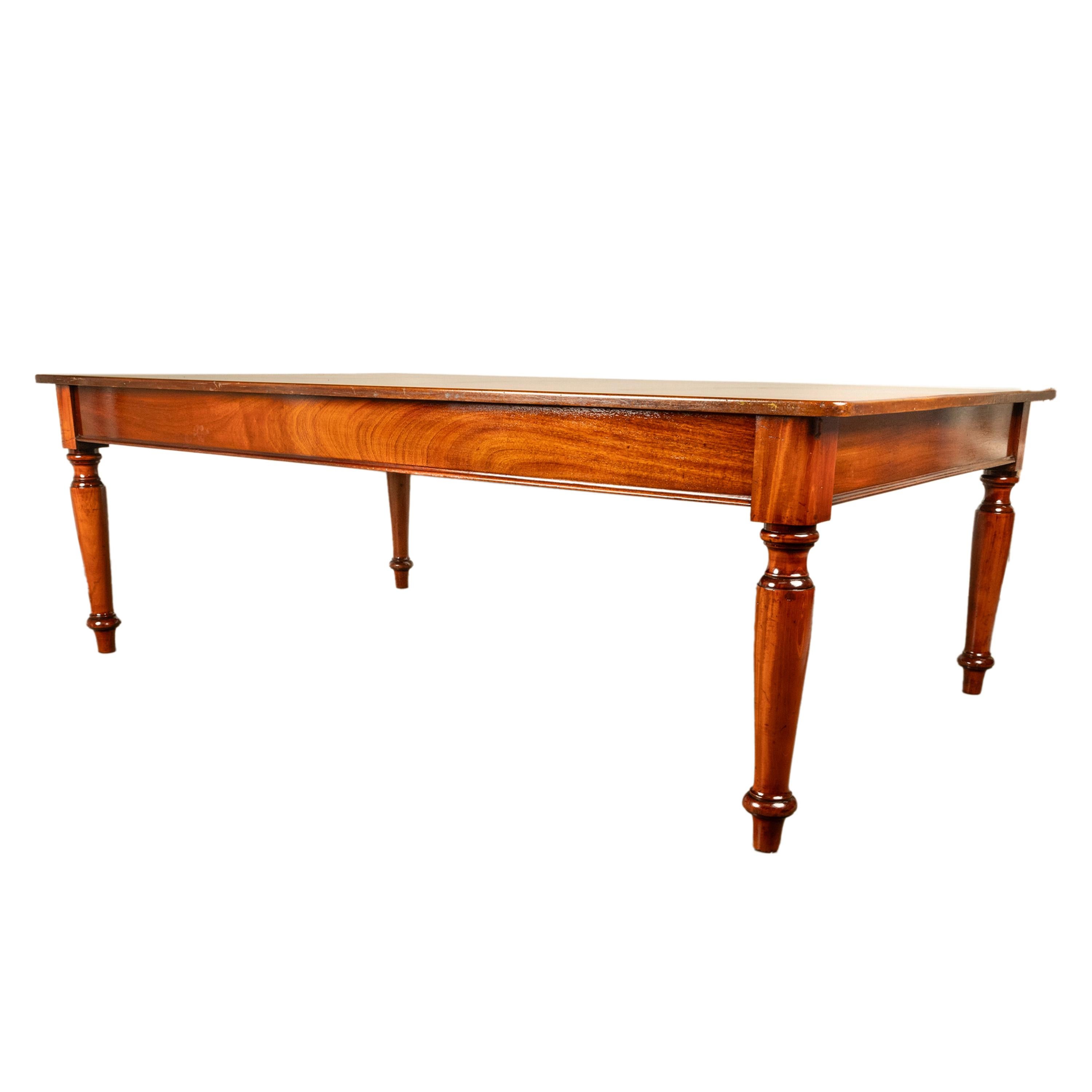 Antique Monumental 19th Century Mahogany Library Conference Dining Table 1860 For Sale 7