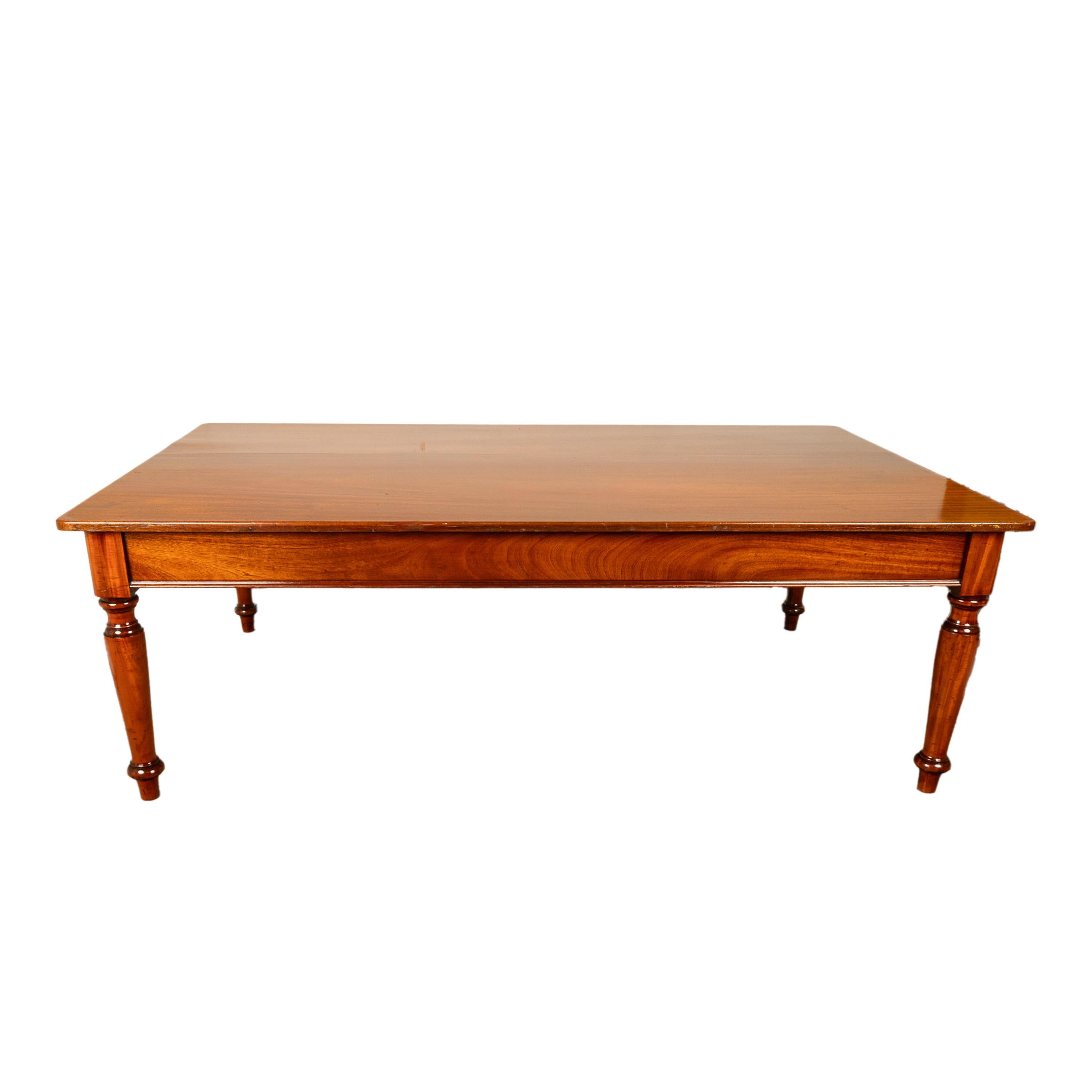 Antique Monumental 19th Century Mahogany Library Conference Dining Table 1860 For Sale 8