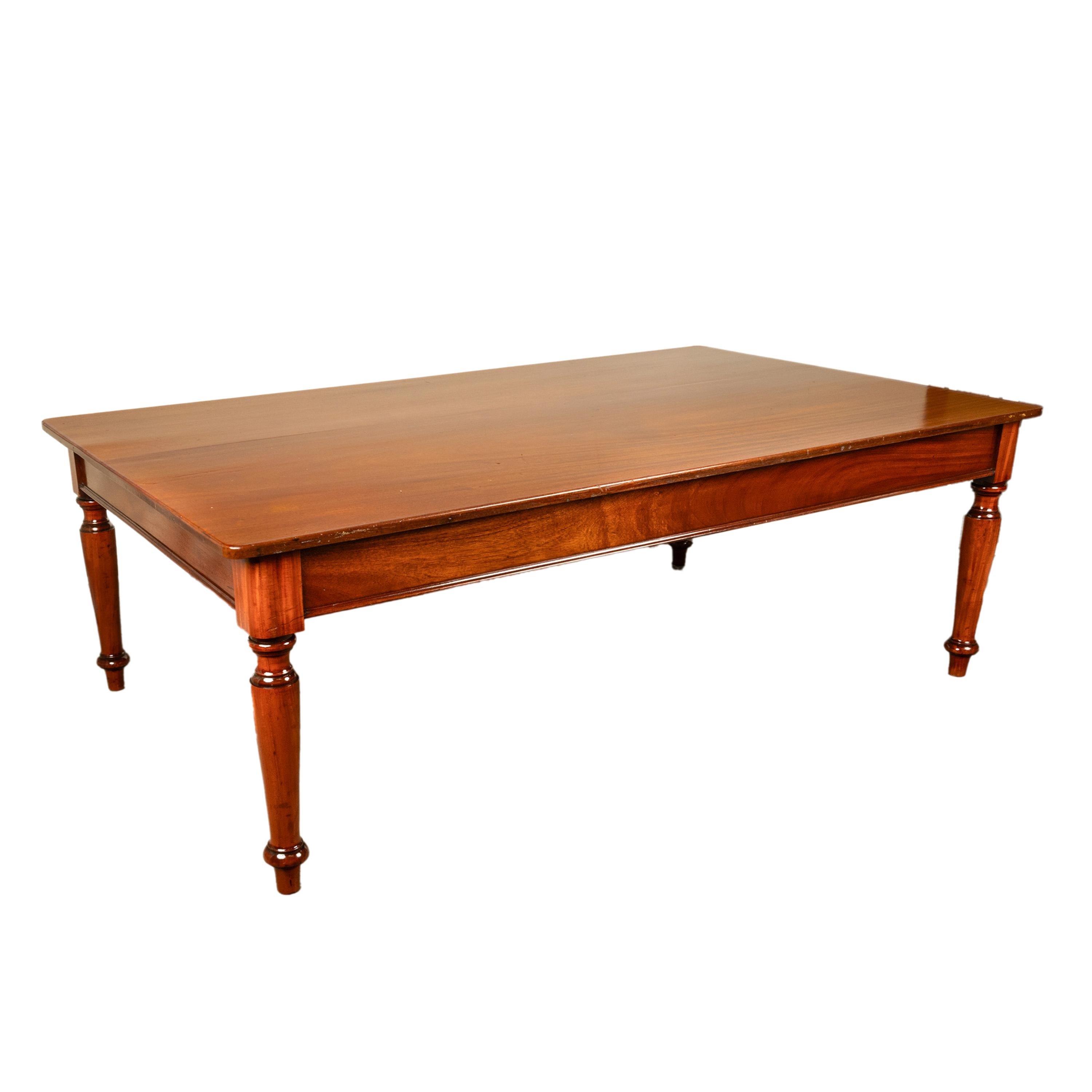 Antique Monumental 19th Century Mahogany Library Conference Dining Table 1860 For Sale 9