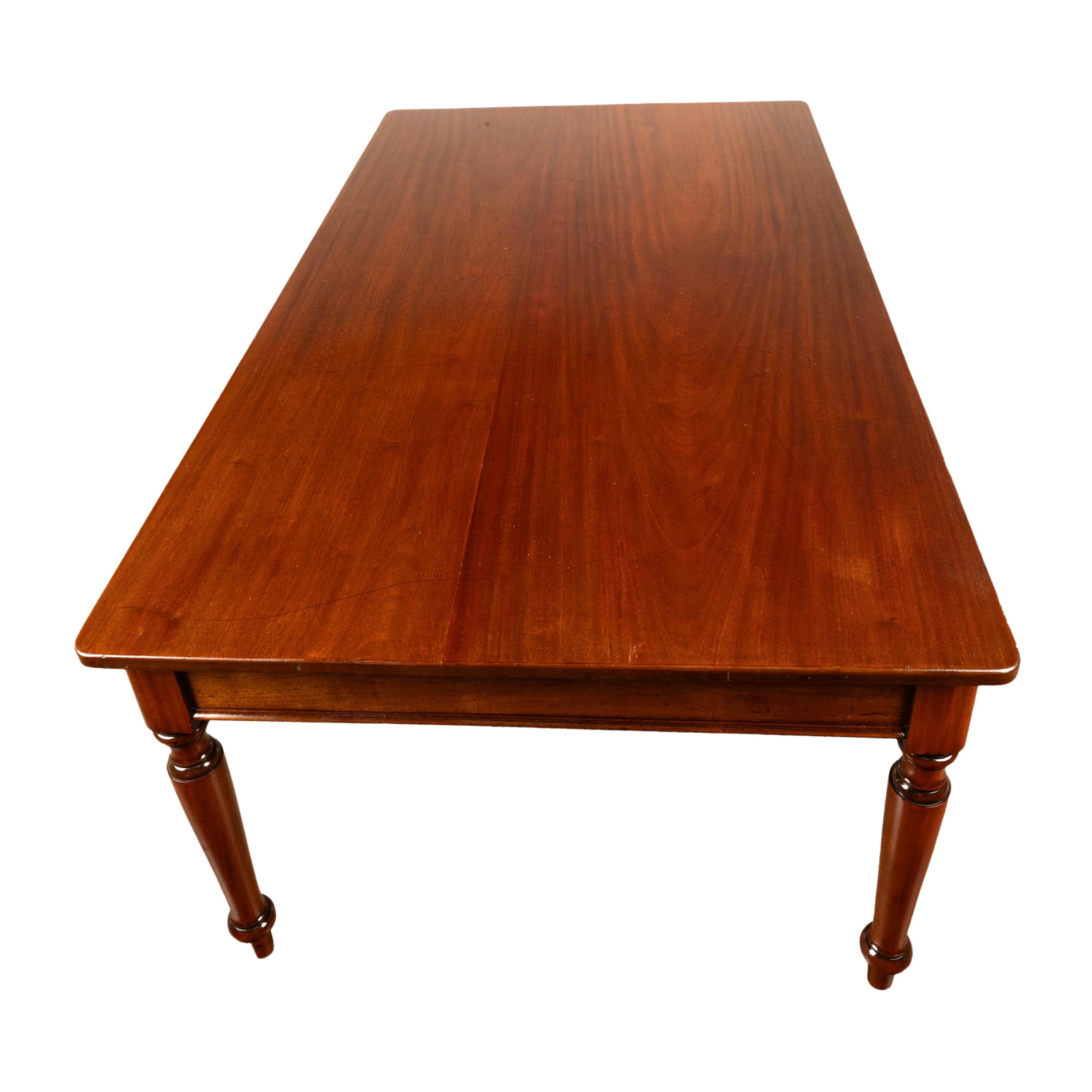 Antique Monumental 19th Century Mahogany Library Conference Dining Table 1860 For Sale 11