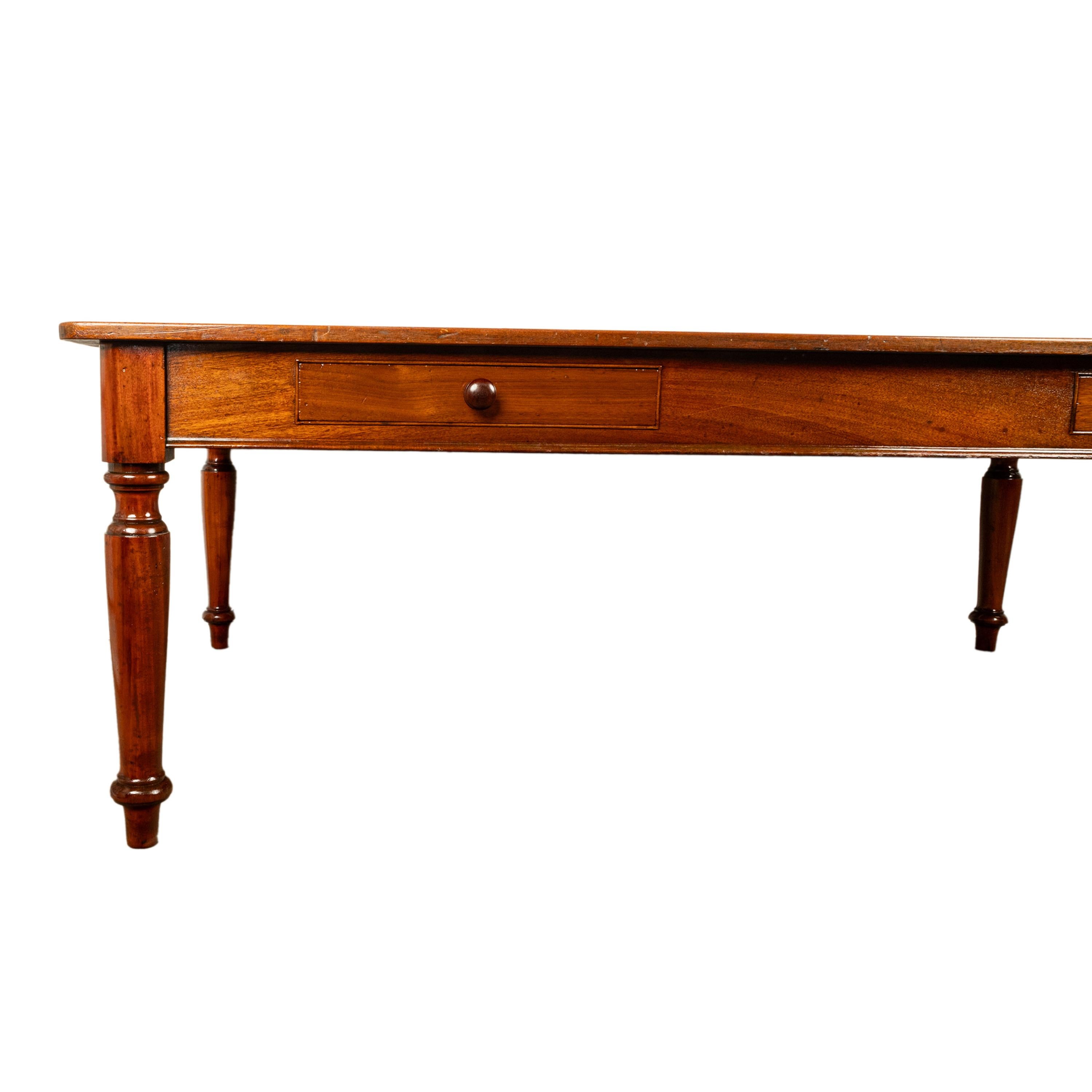 Antique Monumental 19th Century Mahogany Library Conference Dining Table 1860 For Sale 12