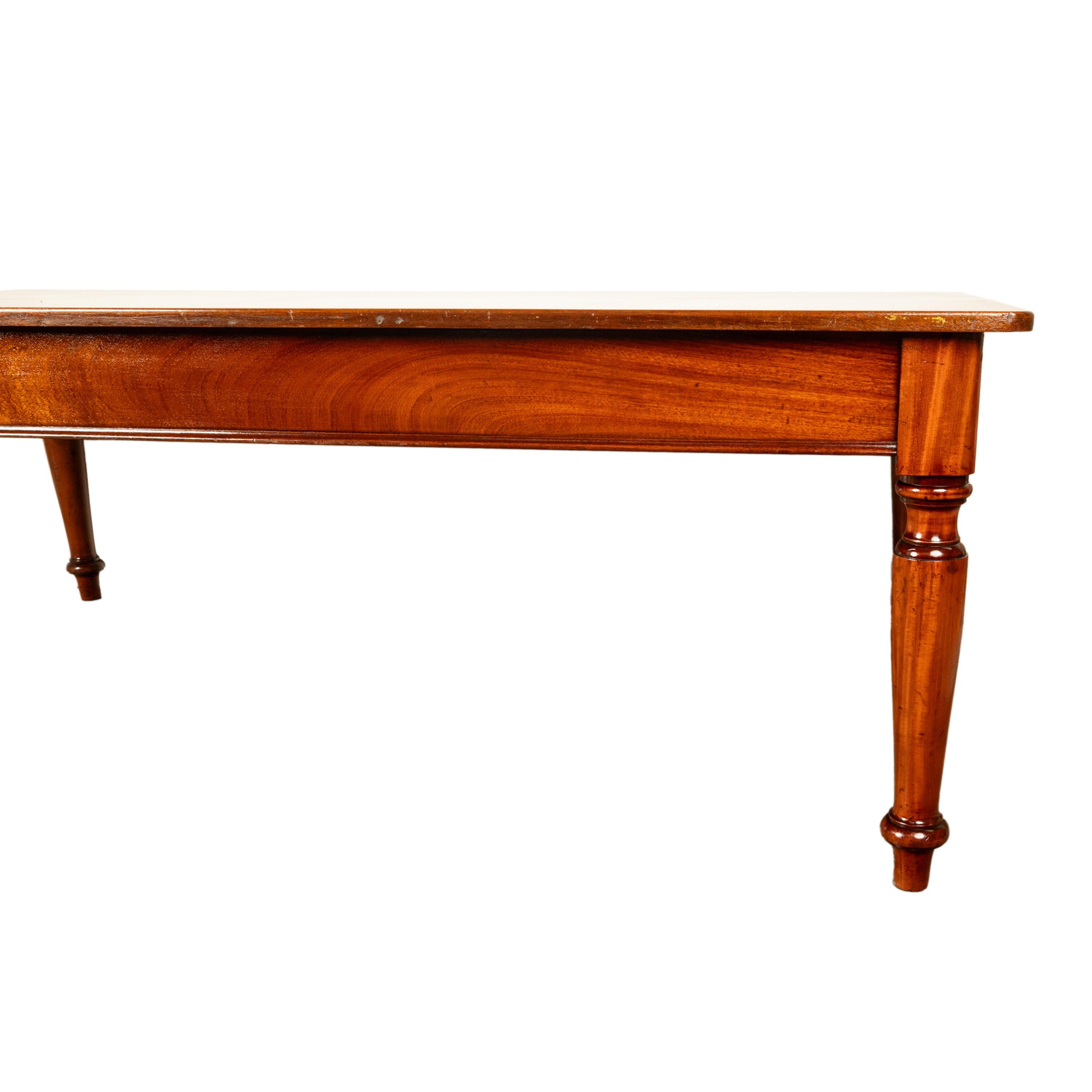 Antique Monumental 19th Century Mahogany Library Conference Dining Table 1860 For Sale 14
