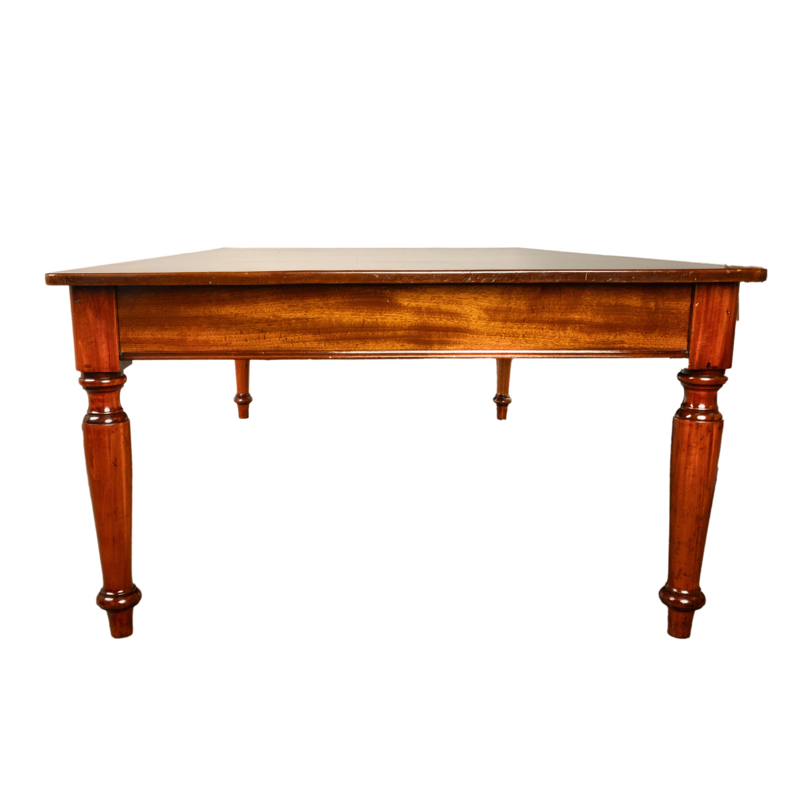 Antique Monumental 19th Century Mahogany Library Conference Dining Table 1860 For Sale 4