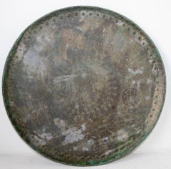 Antique Monumental Asian Turkish Moorish Tinned Copper Round Islamic Tray 19th C