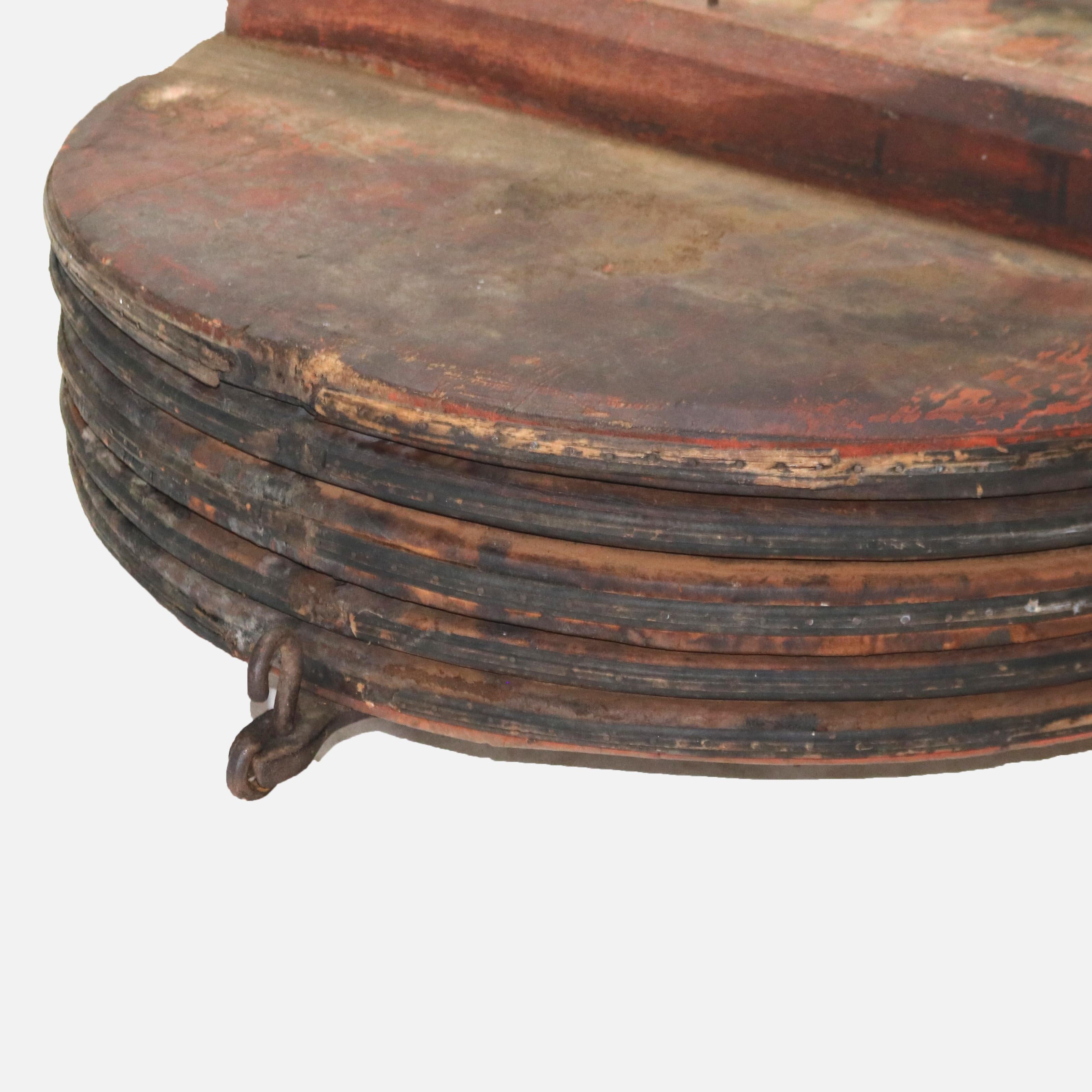 Antique Monumental Blacksmith Furnace Bellows By Cincinnati Bellow Works 19thC For Sale 5