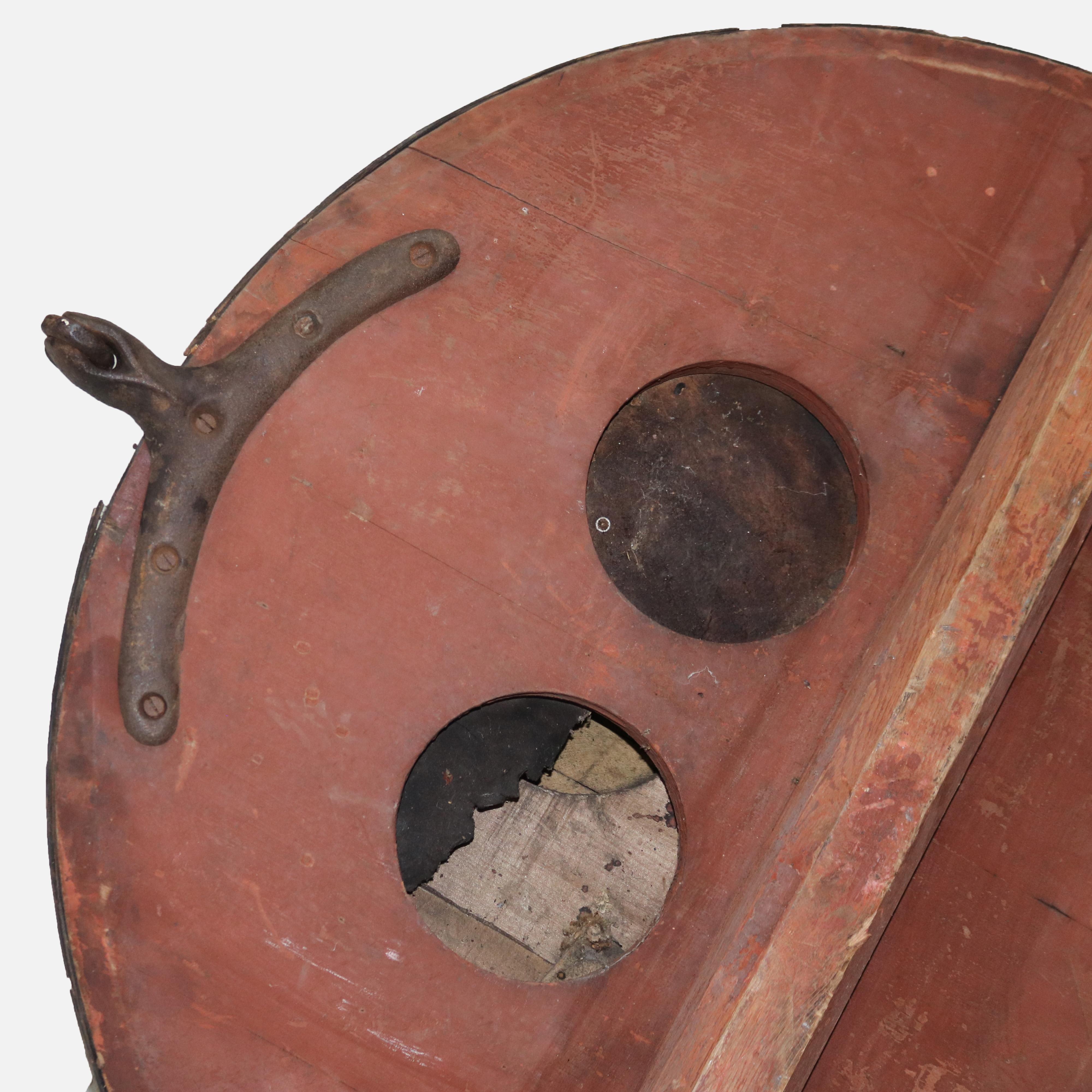 19th Century Antique Monumental Blacksmith Furnace Bellows By Cincinnati Bellow Works 19thC For Sale
