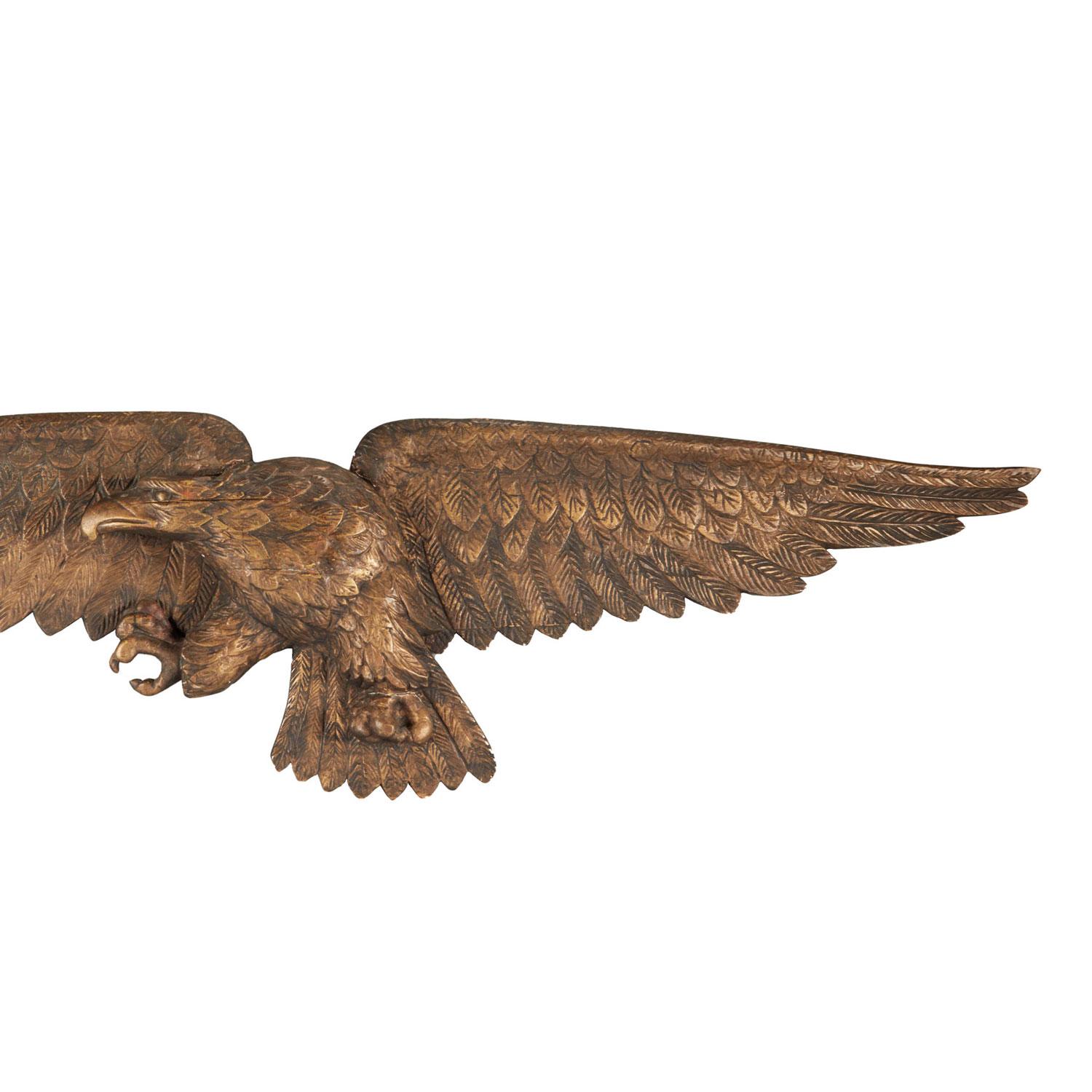 Folk Art Antique Monumental Carved and Gilded American Eagle