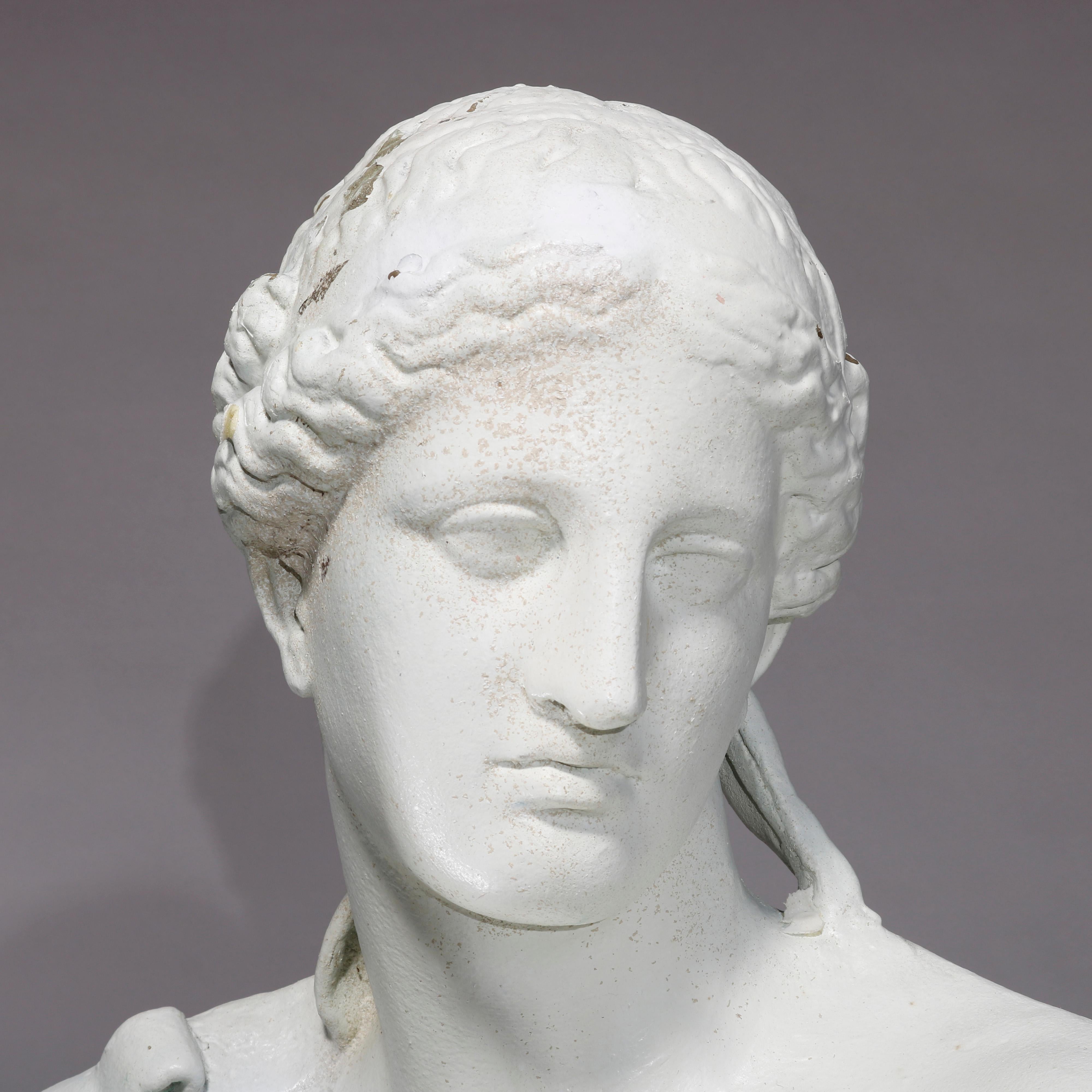 French Antique Monumental Classical Venus of Arles Composite Resin Sculpture, c1920