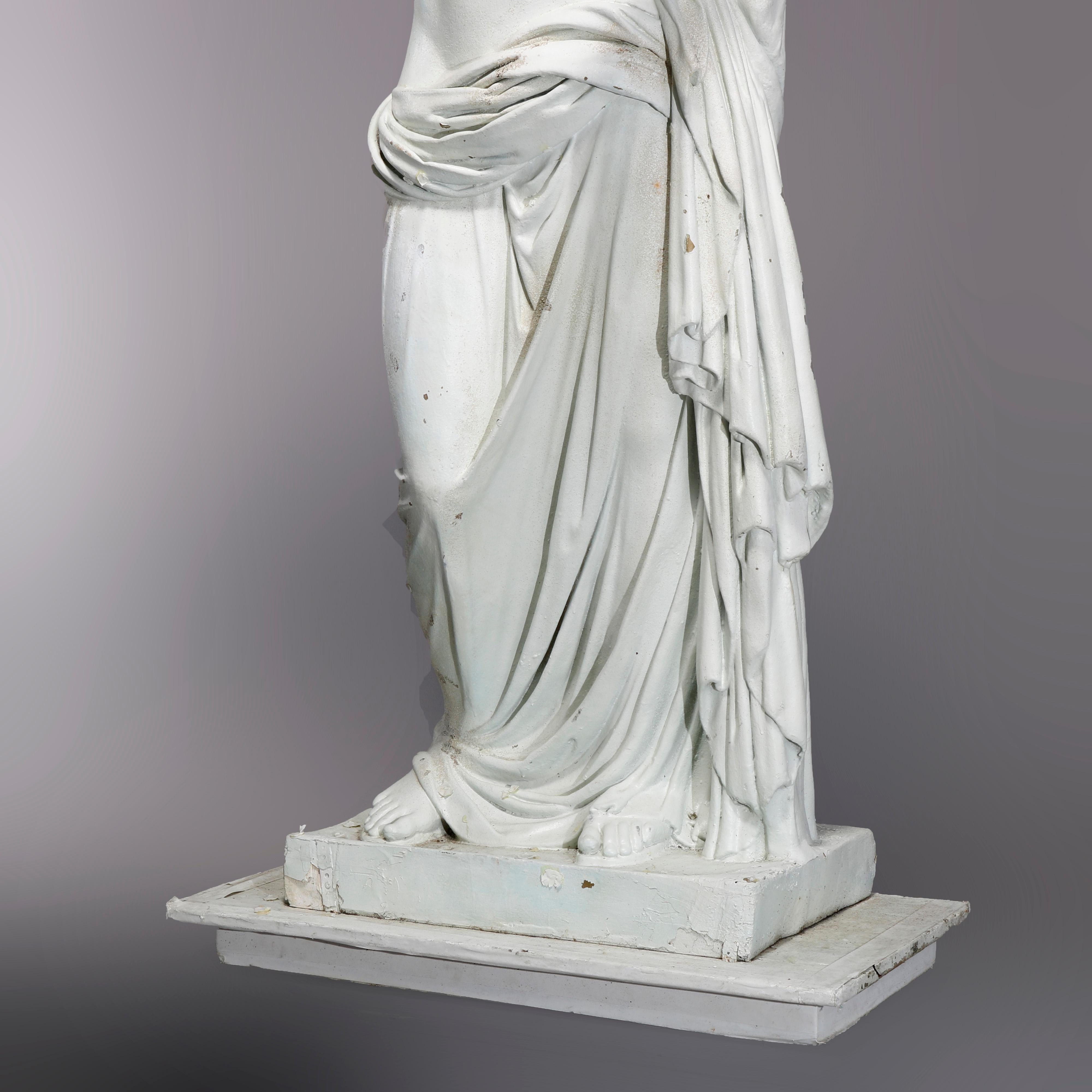 Painted Antique Monumental Classical Venus of Arles Composite Resin Sculpture, c1920