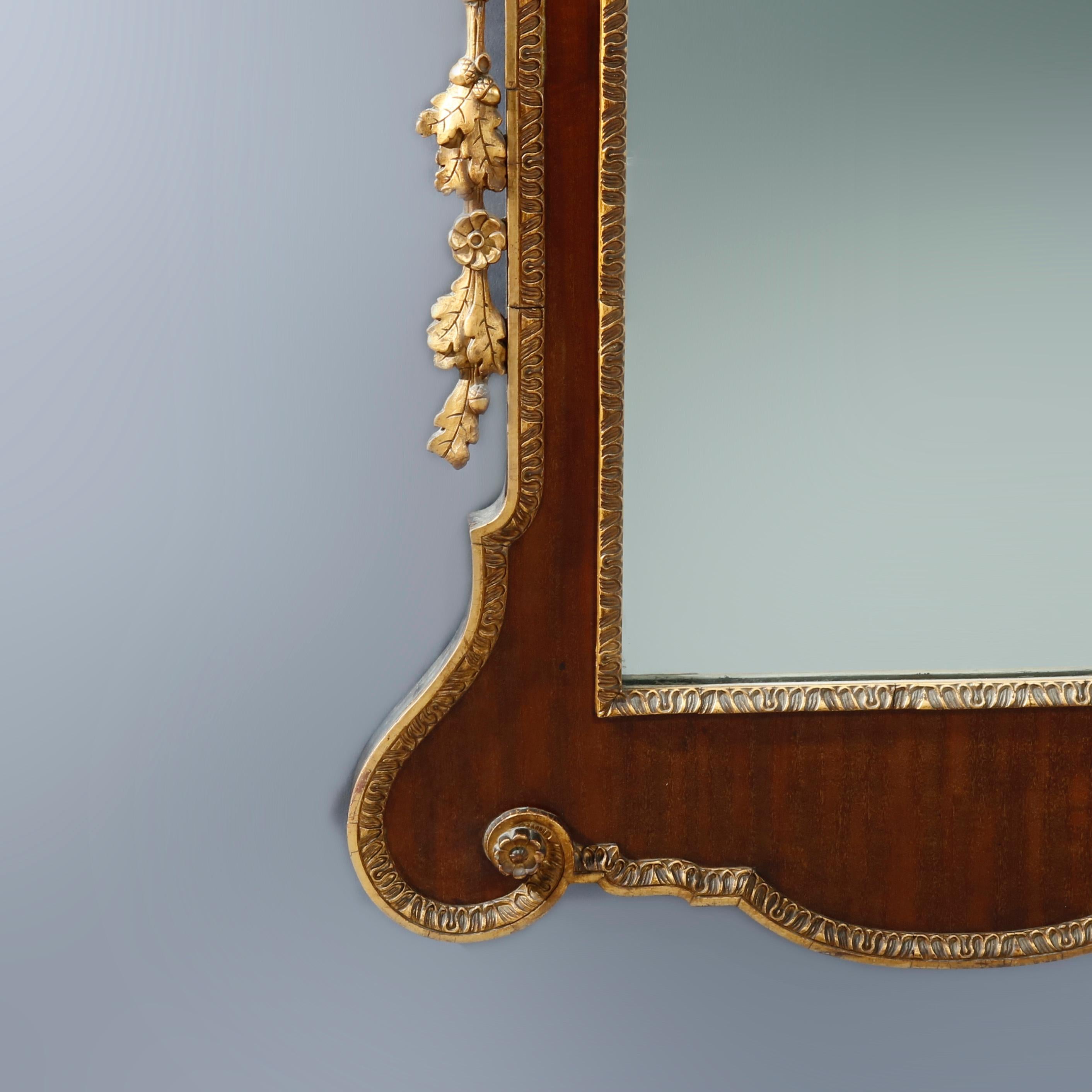 Antique Monumental Federal Style Parcel Gilt Wall Mirror With Eagle, Circa 1920 4