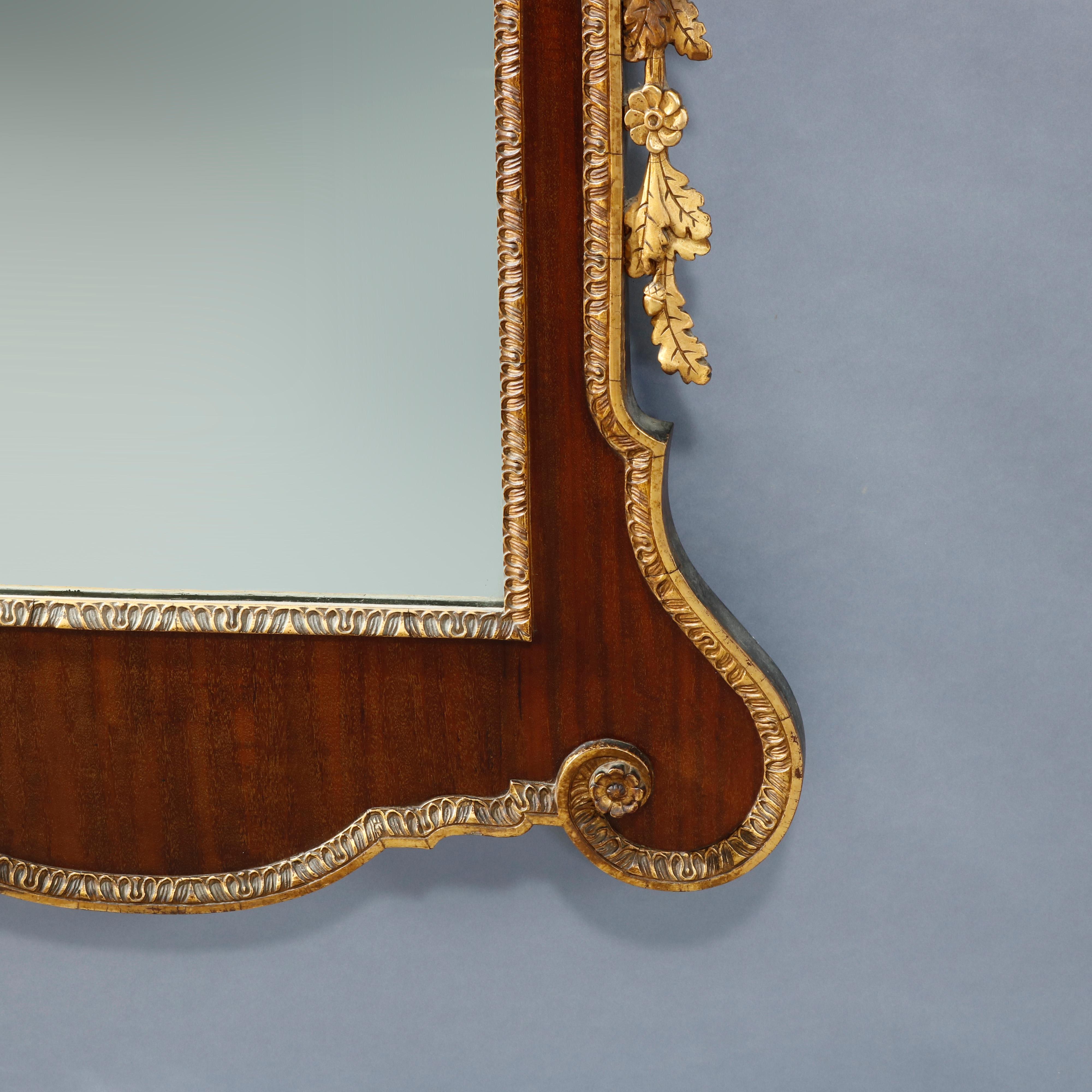 Antique Monumental Federal Style Parcel Gilt Wall Mirror With Eagle, Circa 1920 5
