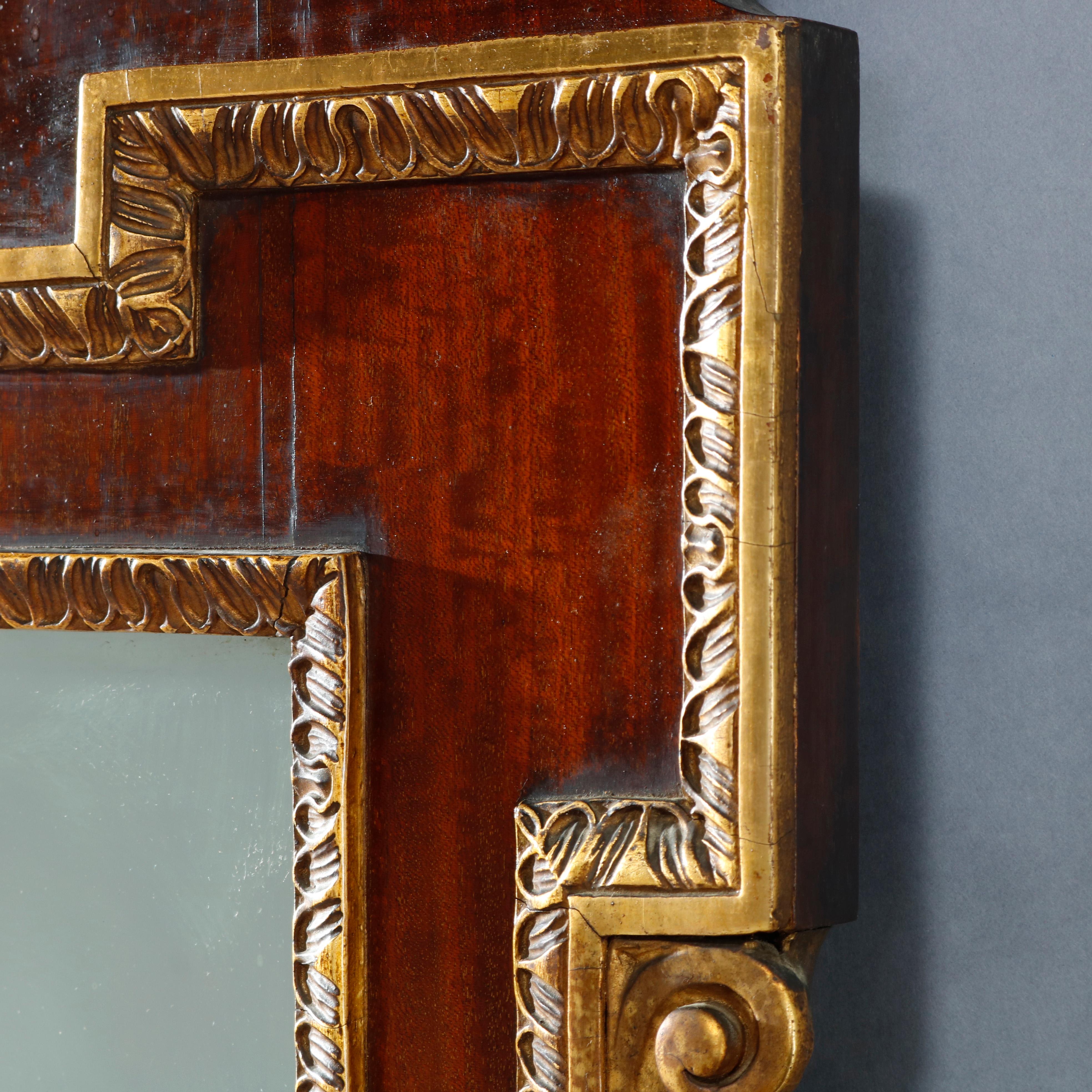 Antique Monumental Federal Style Parcel Gilt Wall Mirror With Eagle, Circa 1920 9
