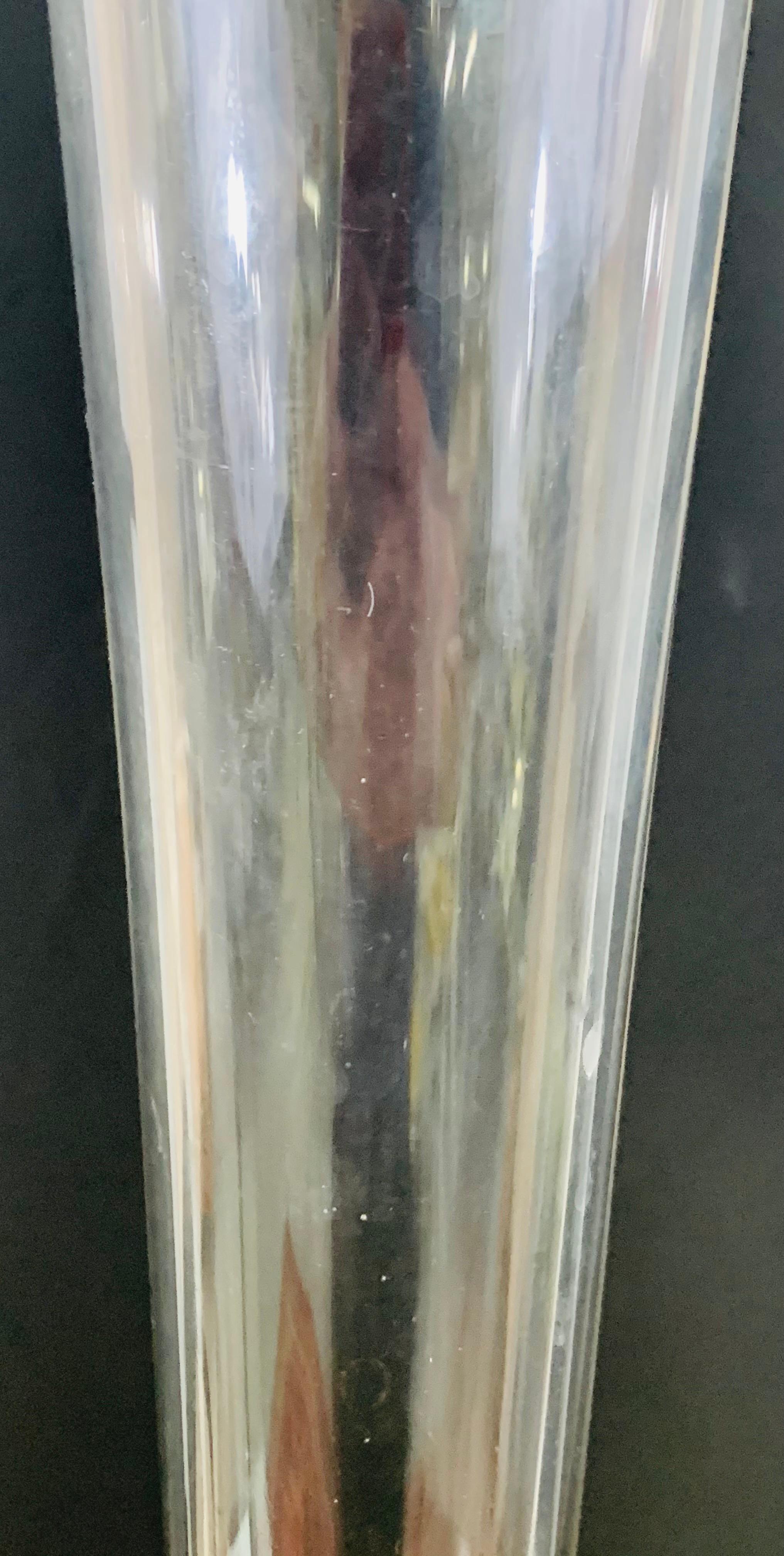 Antique Monumental Floriform Art Glass Glass Brass Mounted Vase In Good Condition For Sale In Plainview, NY