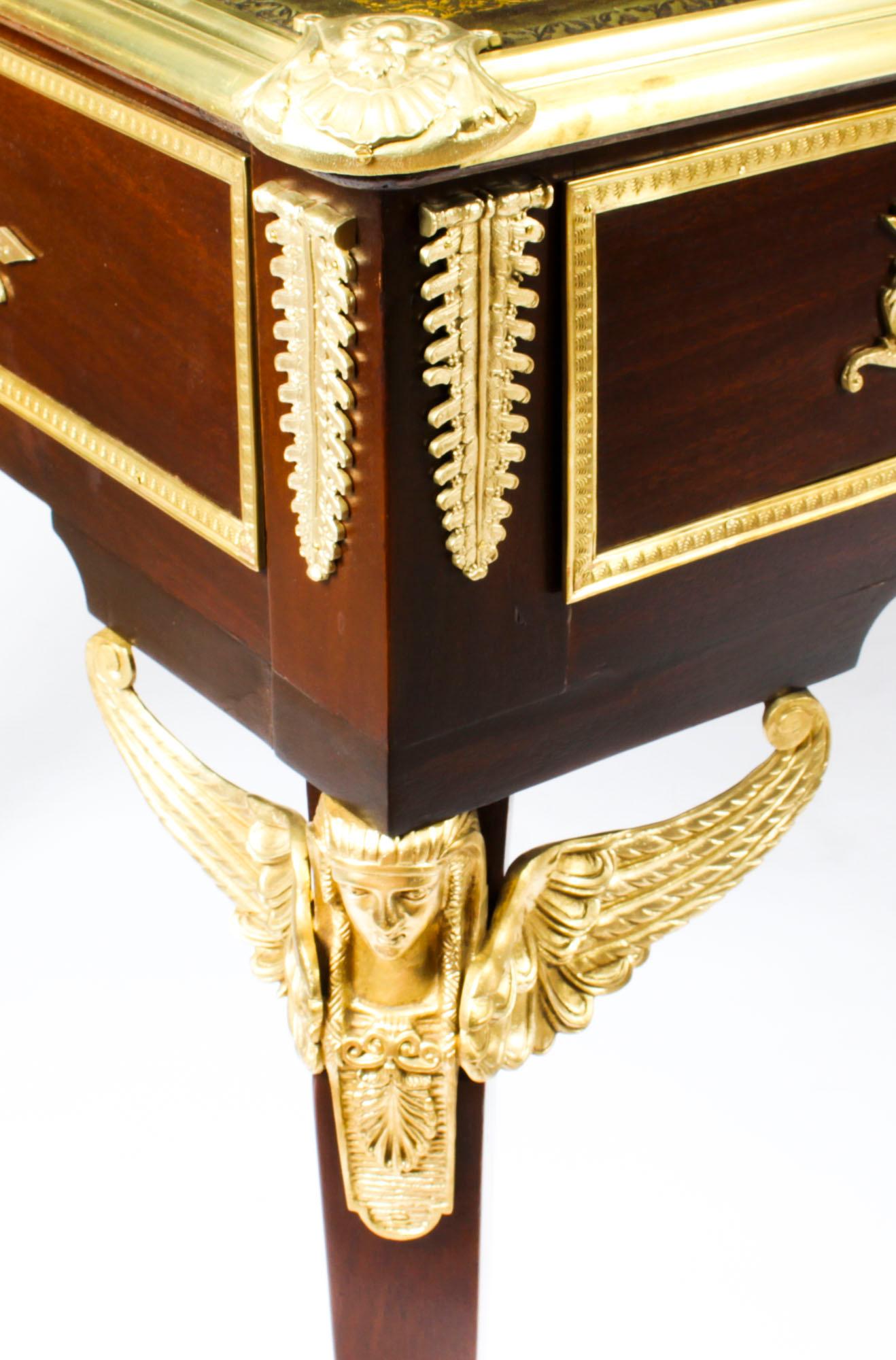 Antique Monumental French Empire Bureau Plat Desk Writing Table, 19th Century For Sale 3