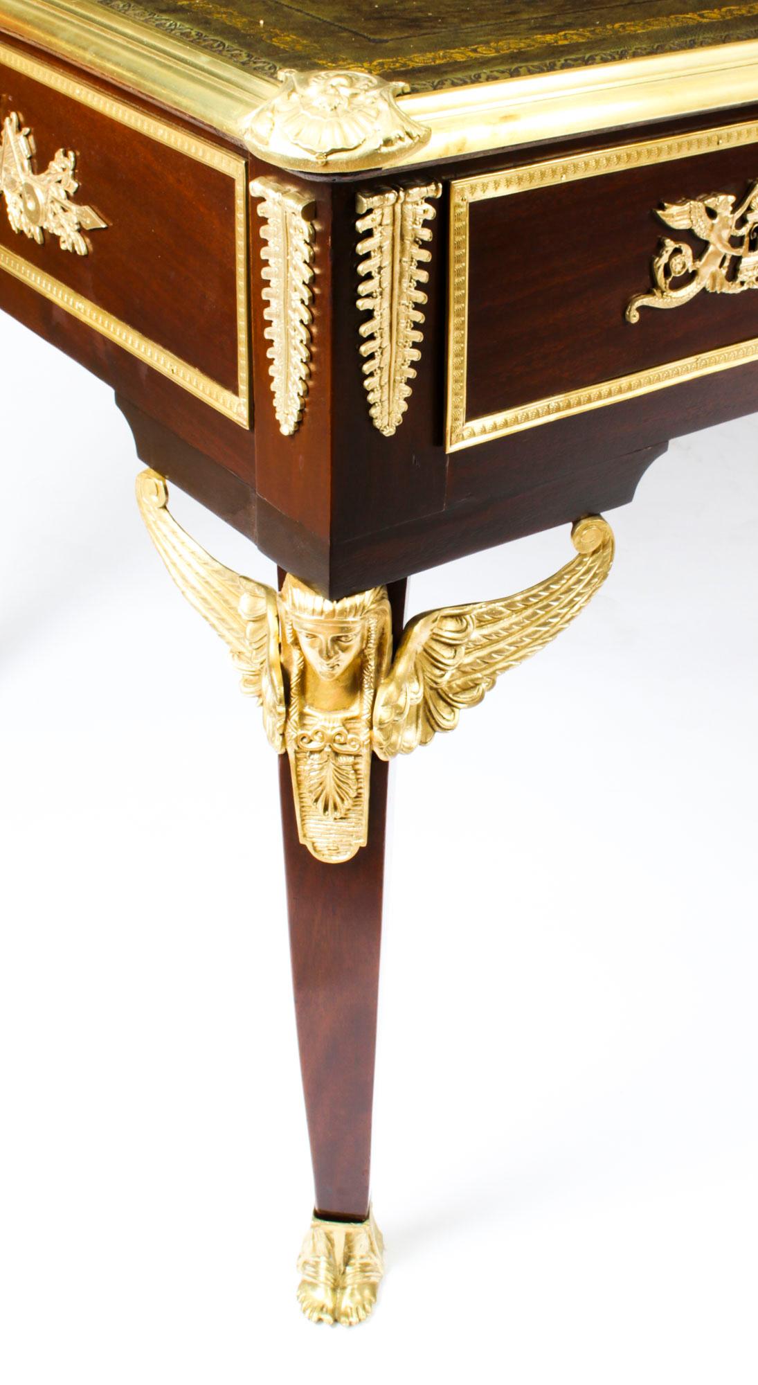 Antiker, monumentaler französischer Empire-Büroplatten-Schreibtisch, 19. Jahrhundert im Angebot 5