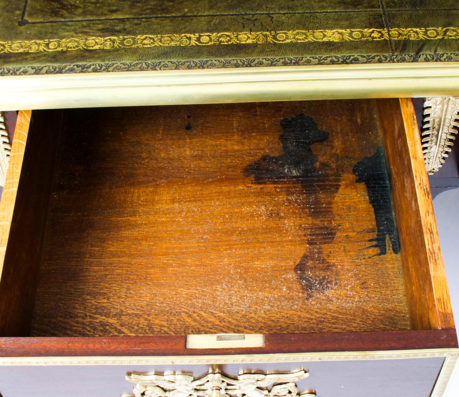 Antique Monumental French Empire Bureau Plat Desk Writing Table, 19th Century For Sale 9