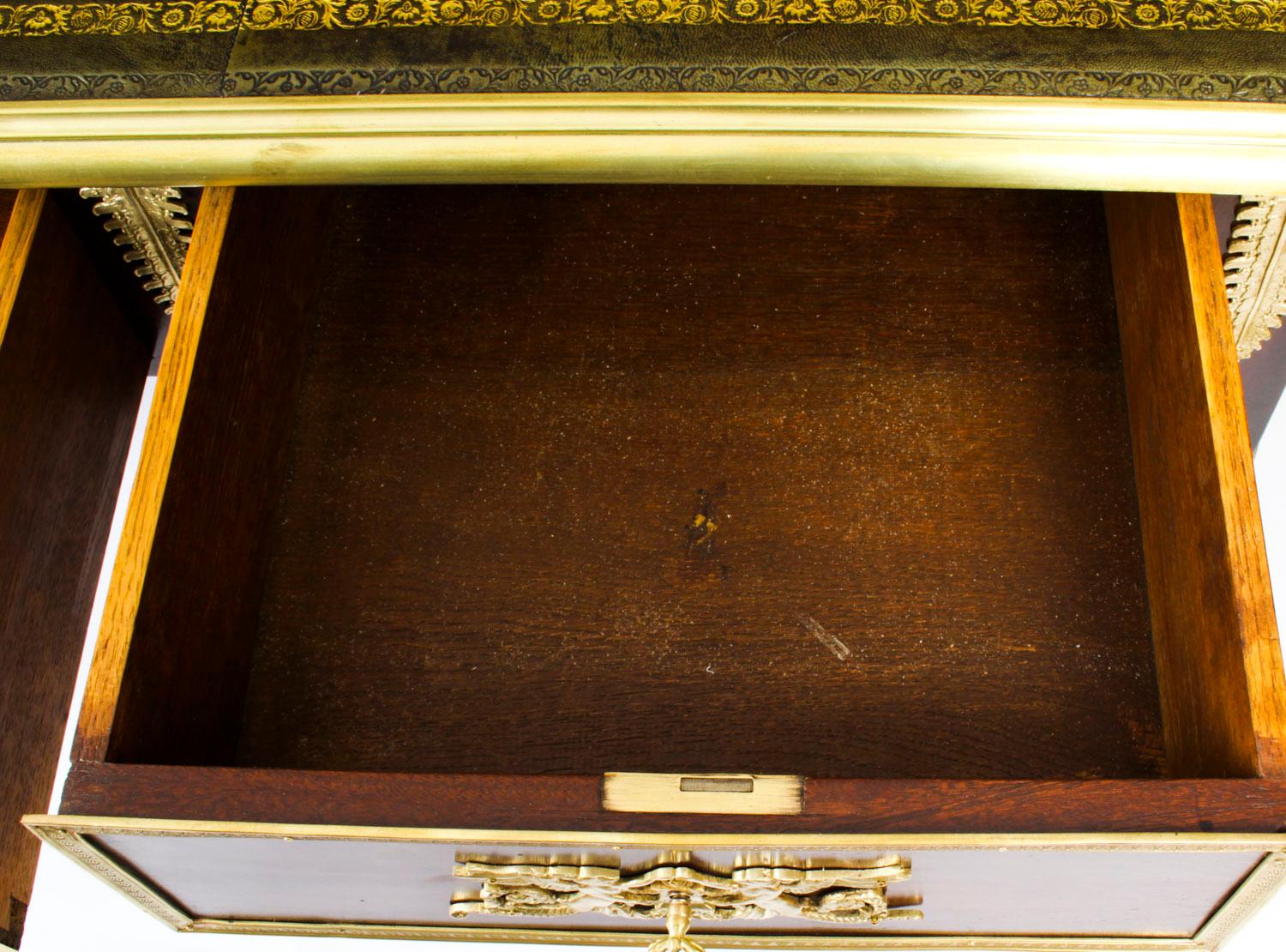 Ancienne table de bureau monumentale de style Empire français, Plat de bureau, 19ème siècle en vente 12