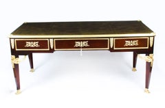 Antique Monumental French Empire Bureau Plat Desk Writing Table 19th Century