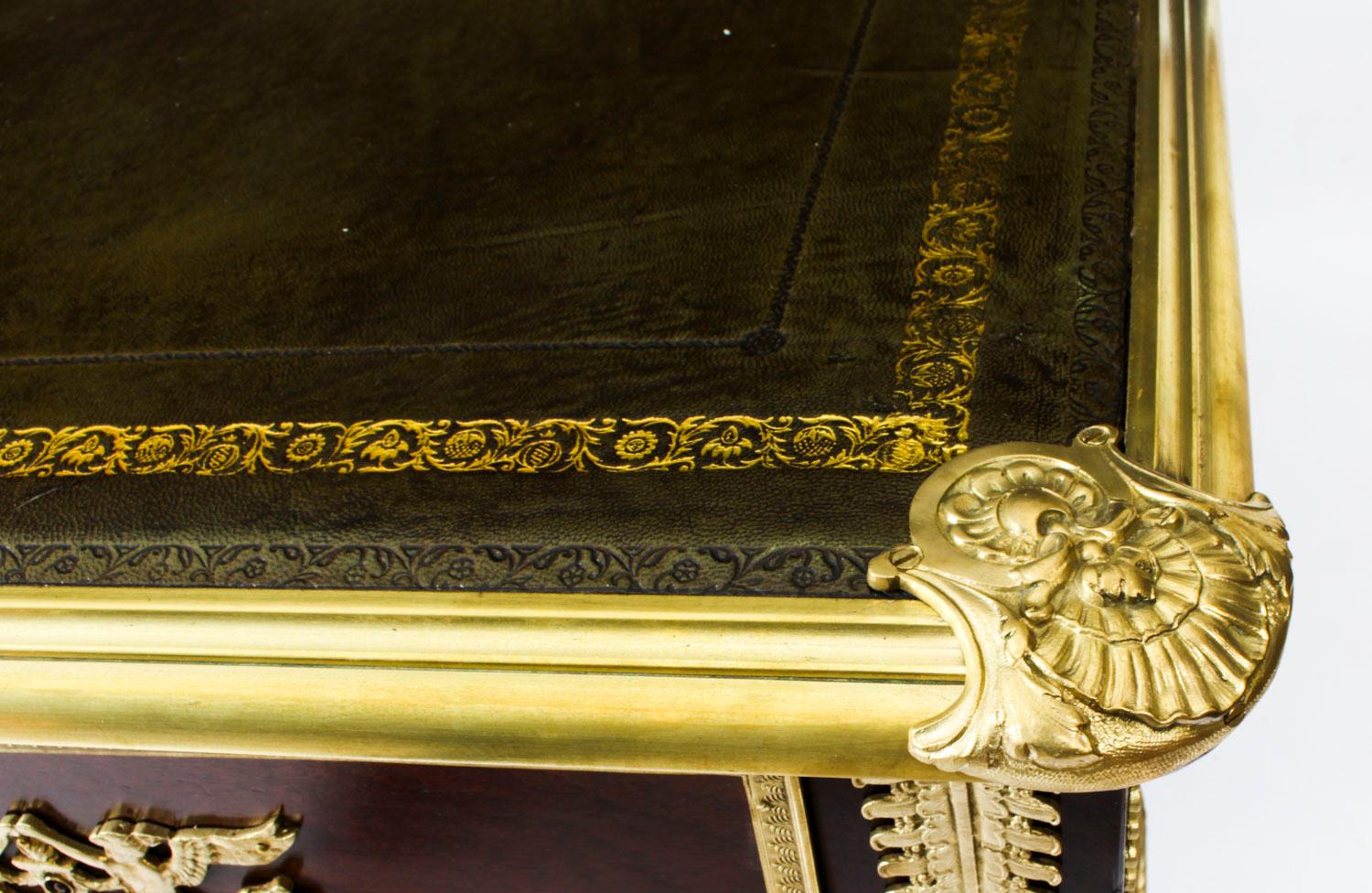 Antiker, monumentaler französischer Empire-Büroplatten-Schreibtisch, 19. Jahrhundert im Zustand „Gut“ im Angebot in London, GB