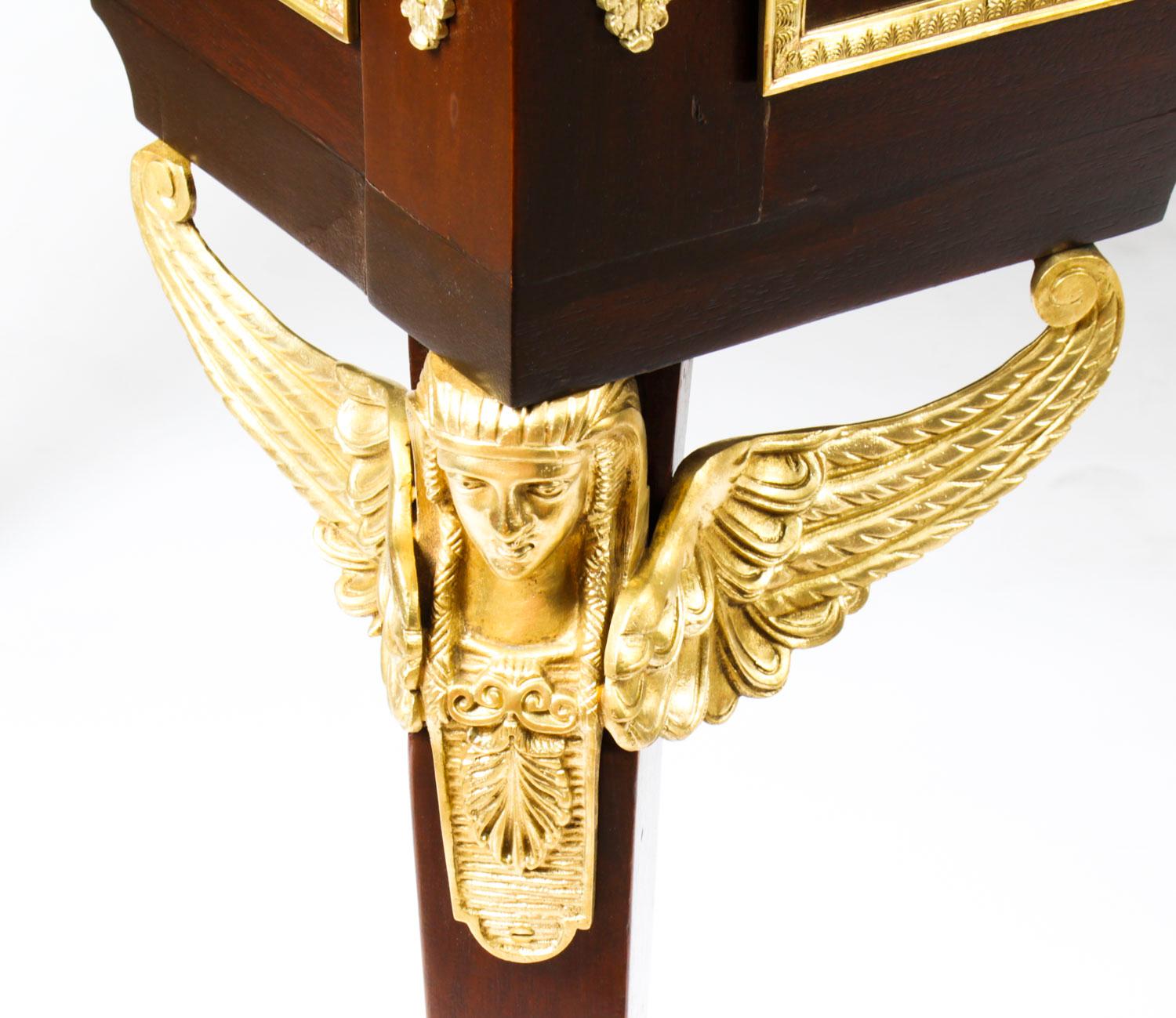 Antique Monumental French Empire Bureau Plat Desk Writing Table, 19th Century For Sale 2
