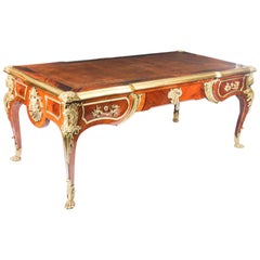 Antique Monumental French Ormolu-Mounted Bureau Plat Desk, 19th Century