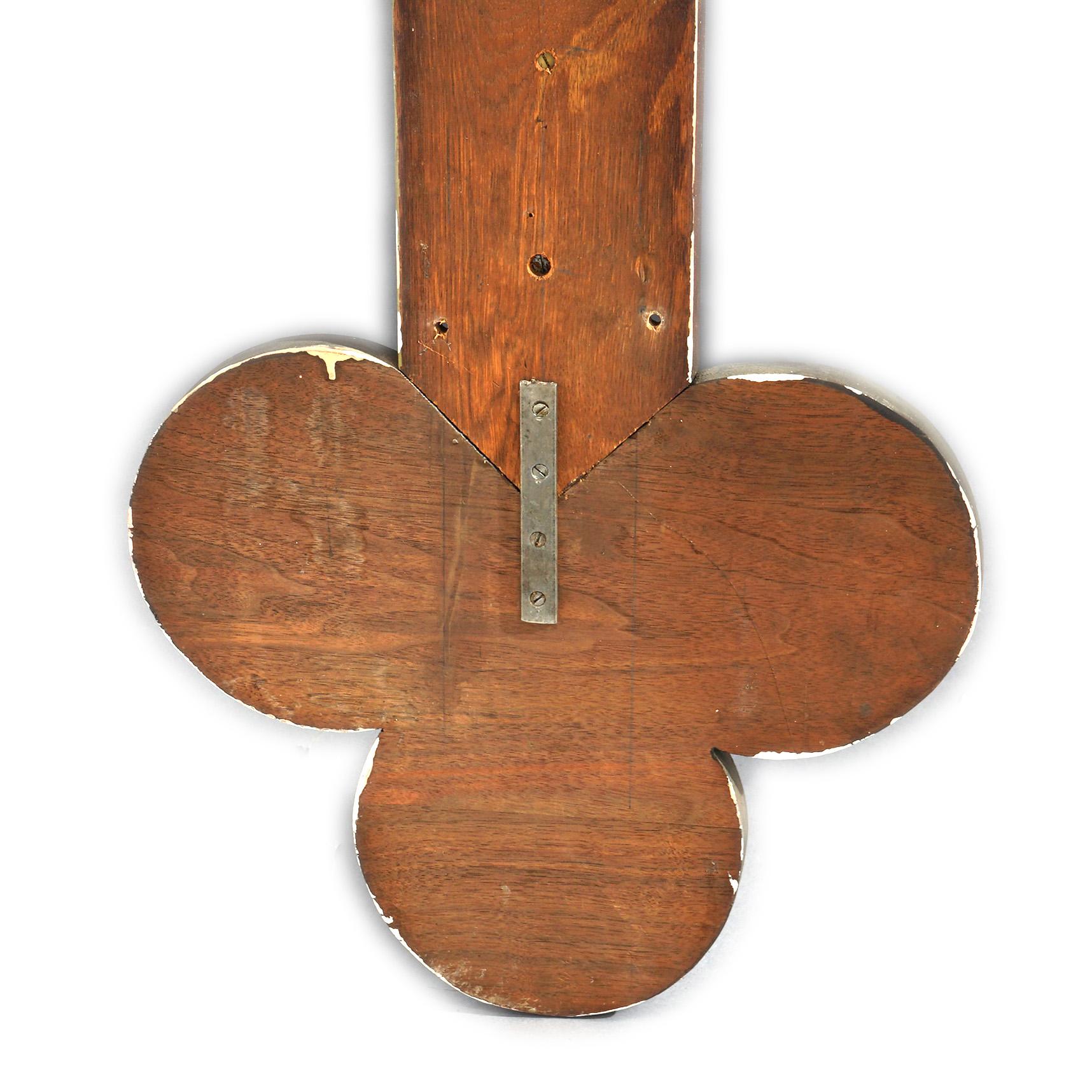 Antique Monumental Gothic Parcel Gilt & Polychromed Carved Oak Cross 19thC For Sale 7