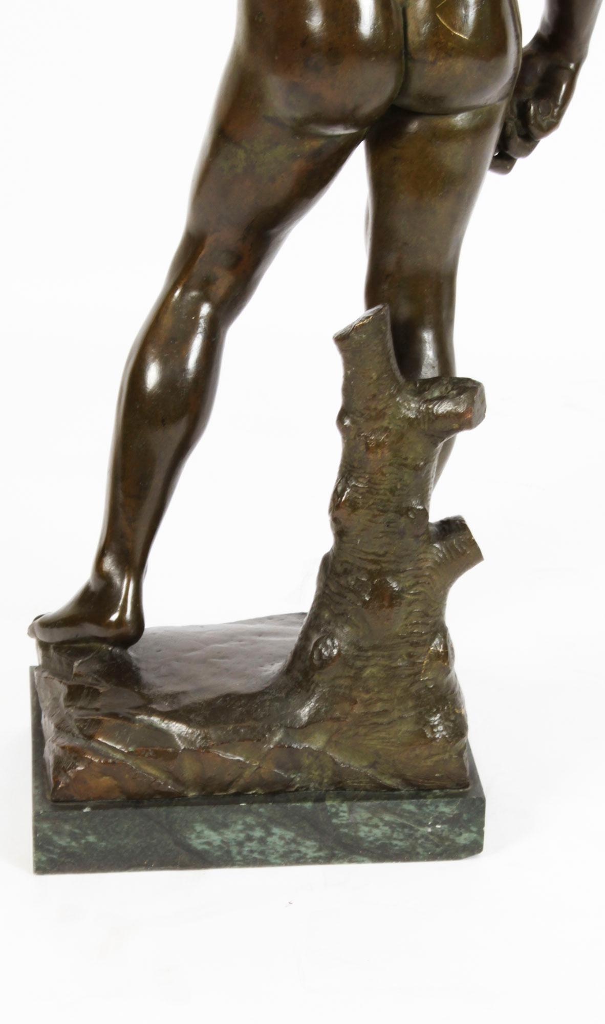 Bronze monumental ancien Grand Tour de Michel-Ange David du 19ème siècle en vente 8