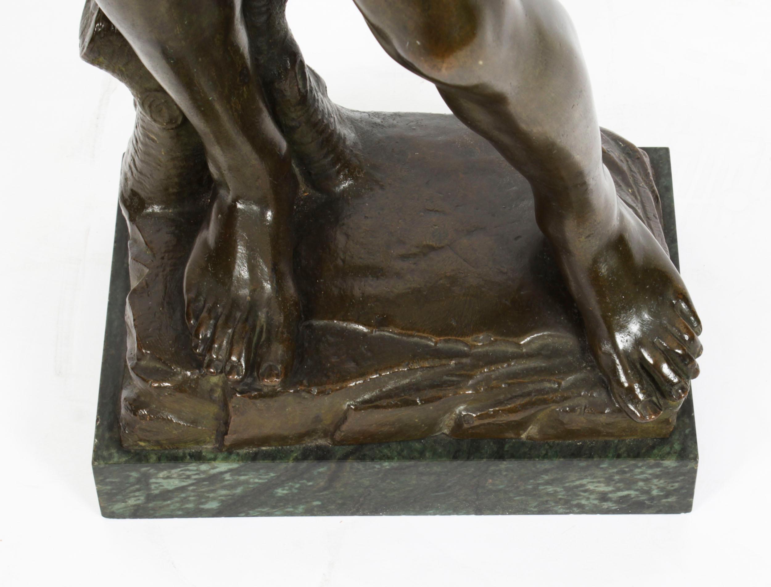 Antike Monumentale Grand Tour Bronze von Michelangelo David aus dem 19. Jahrhundert im Angebot 10